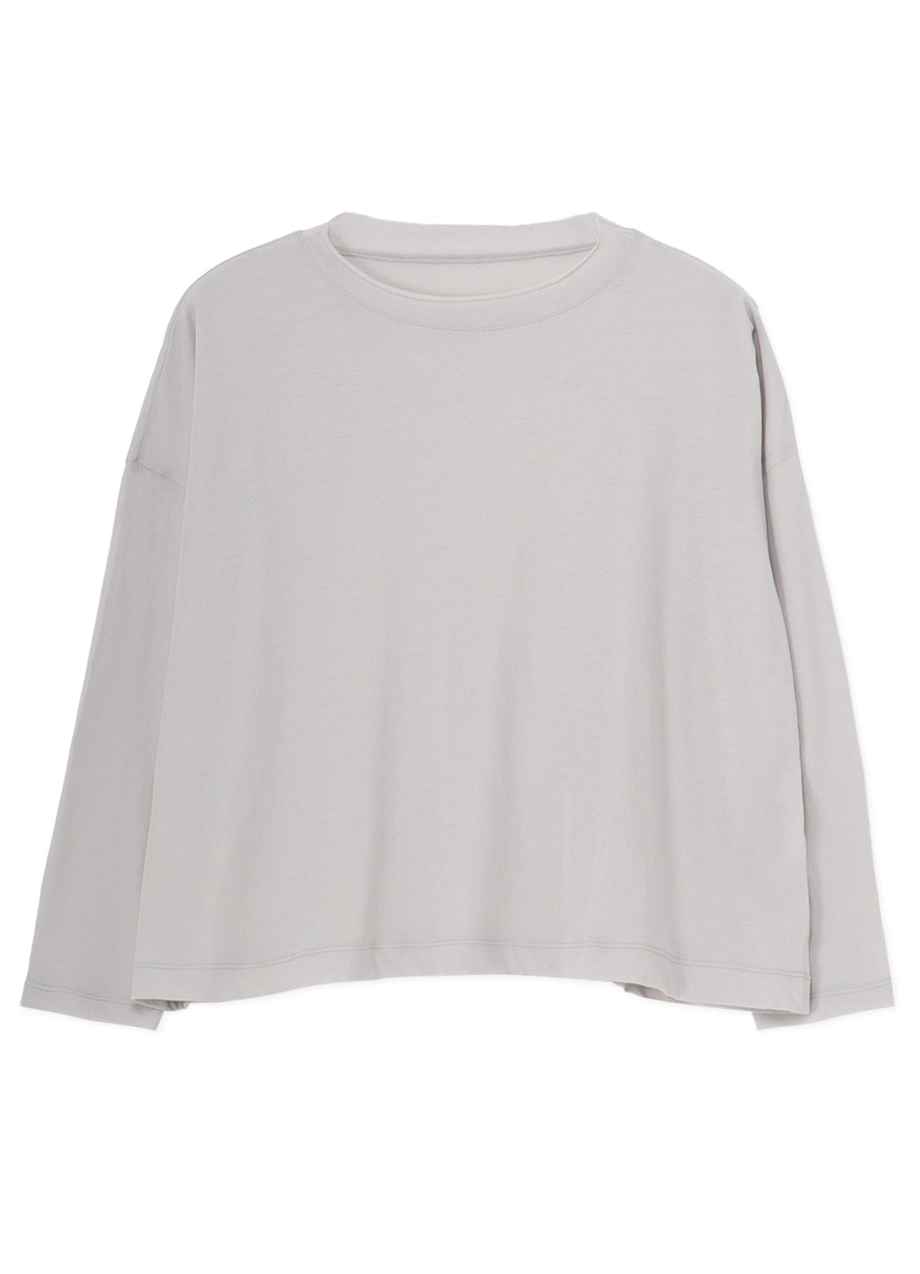 HARD TWISTED JERSEY CURLED COLLAR LONG SLEEVE T(S Light Grey): Y's 