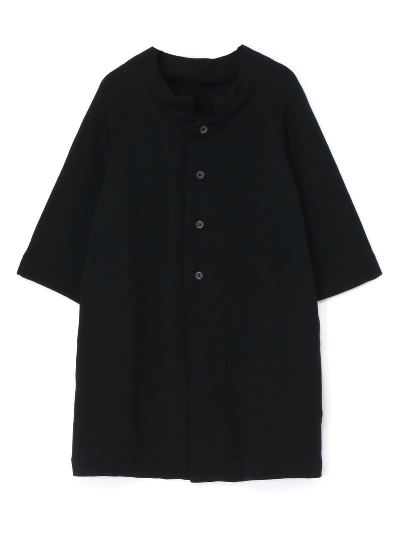 COTTON/LYOCELL FRENCH TERRY RAGLAN OVERSIZED COAT(S Black): Y's