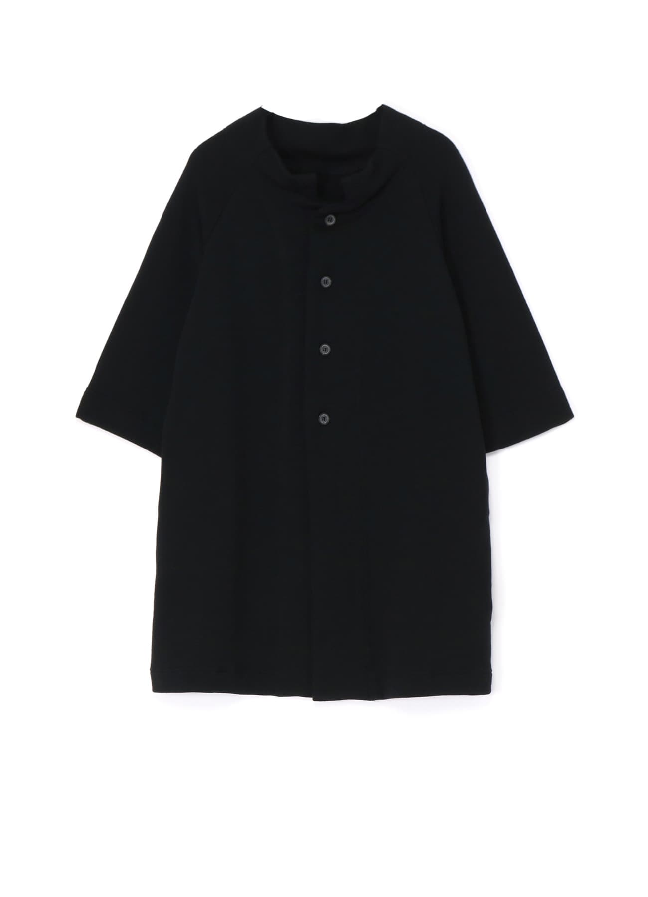 COTTON/LYOCELL FRENCH TERRY RAGLAN OVERSIZED COAT(S Black): Y's 