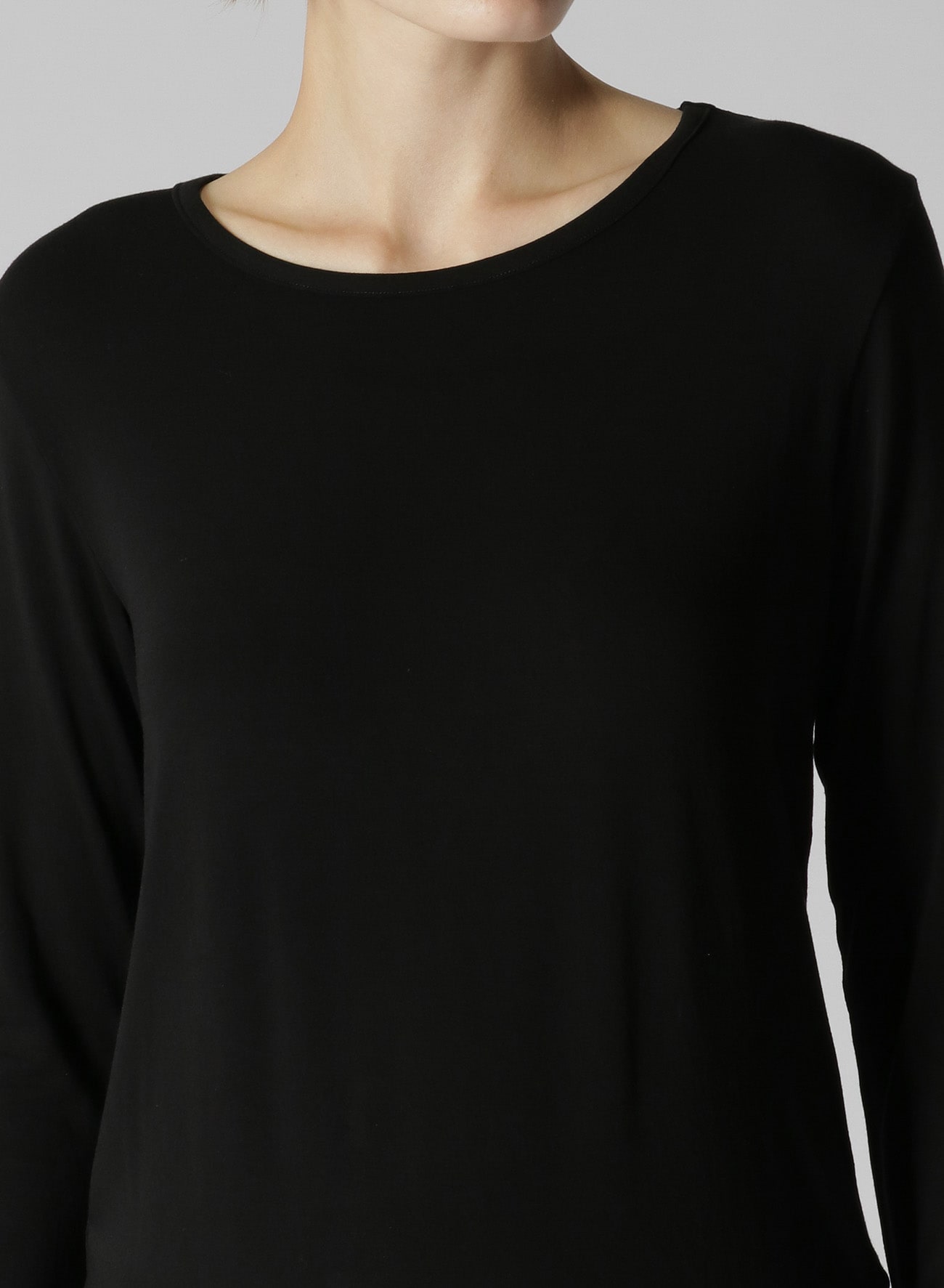 RAYON JERSEY ROUND NECK LONG SLEEVE T
