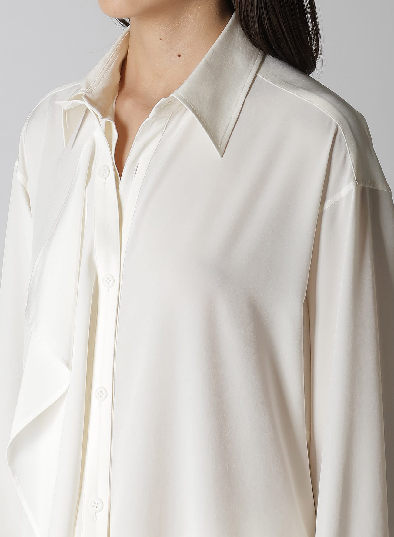 CREPE de CHINE CLOTH PLACKET BLOUSE