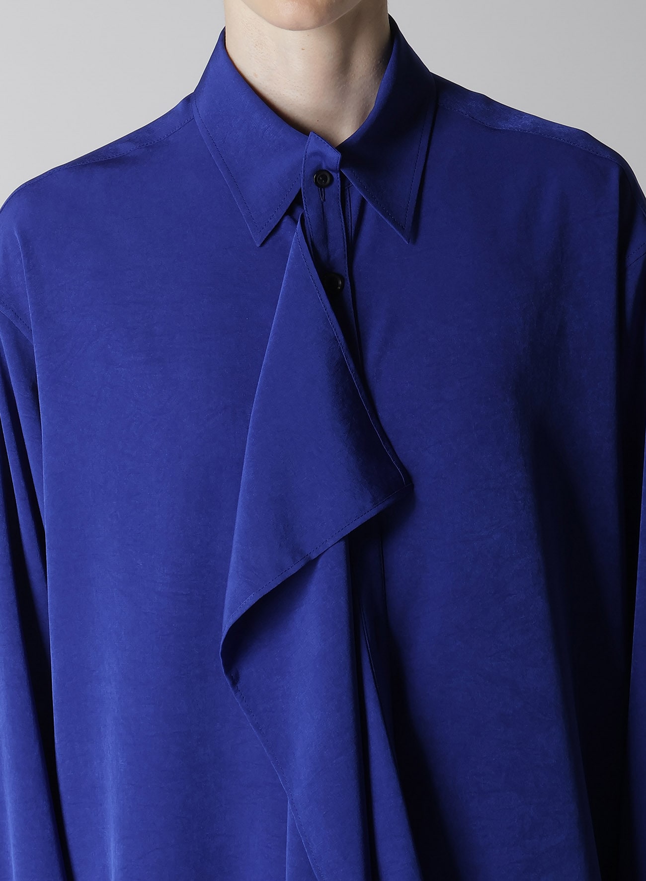 CREPE de CHINE CLOTH PLACKET BLOUSE