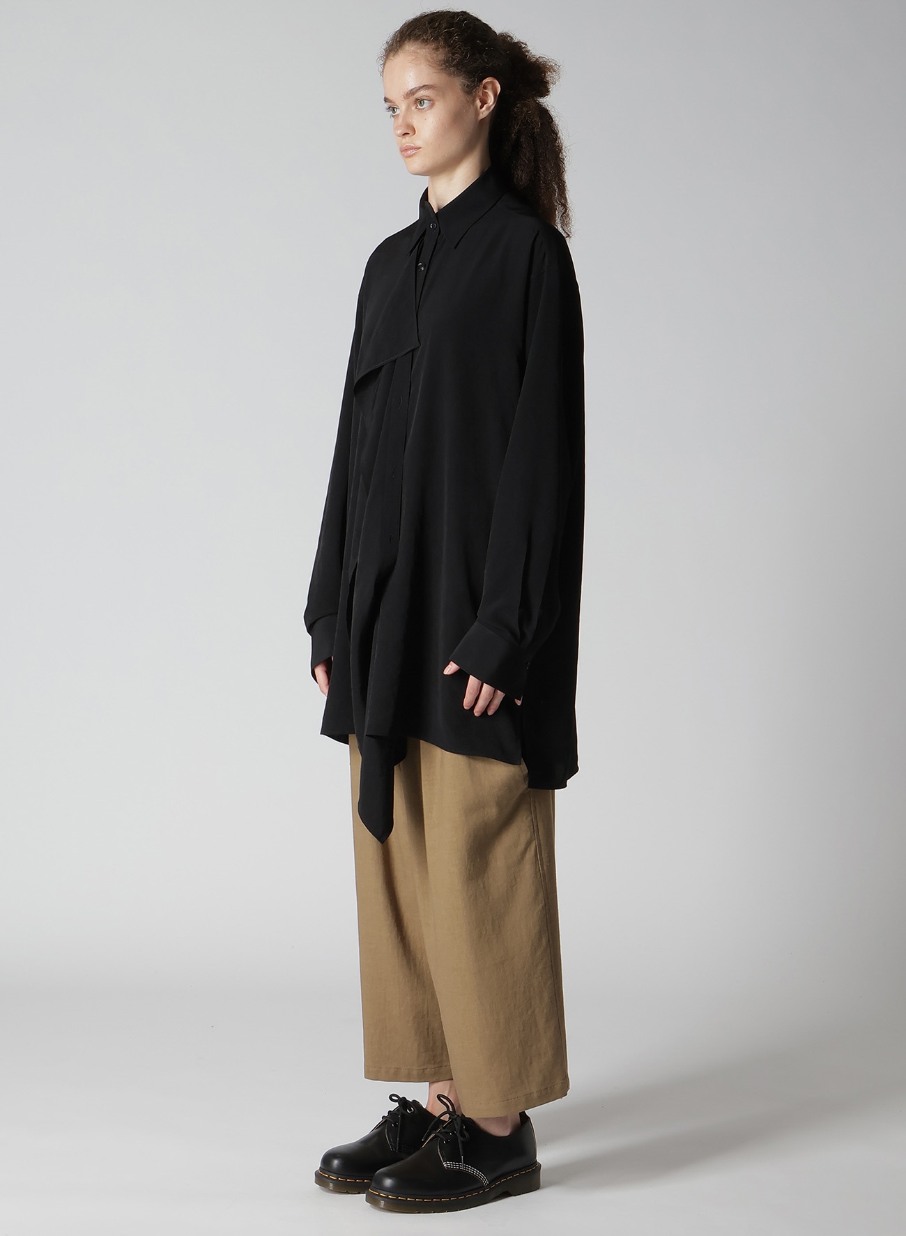 CREPE de CHINE CLOTH PLACKET BLOUSE