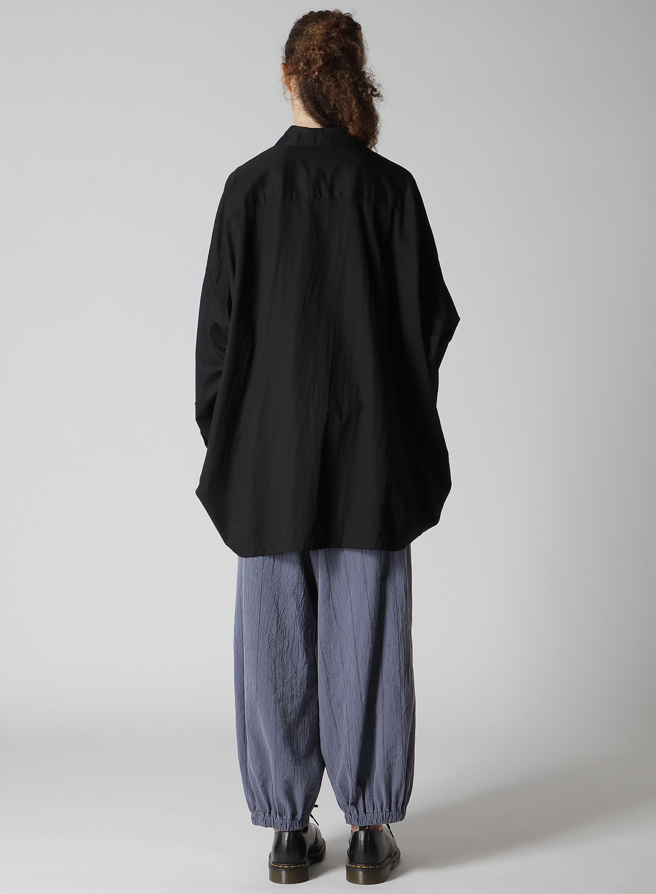 [Y's BORN PRODUCT] THIN COTTON TWILL DOUBLE FRONT OVERSIZED SHIRT