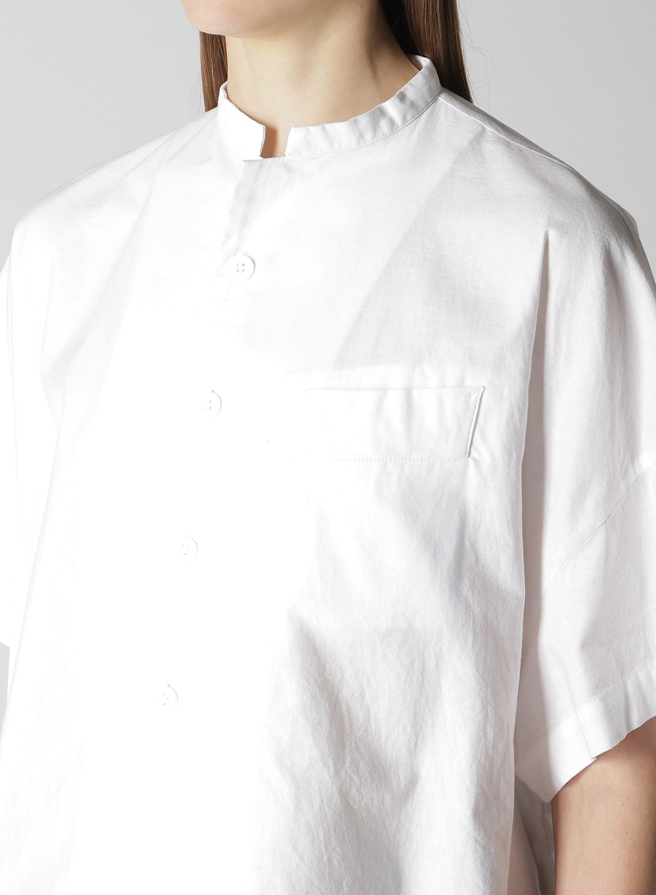 [Y's BORN PRODUCT] THIN COTTON TWILL HALF SLEEVE BOX SHIRT