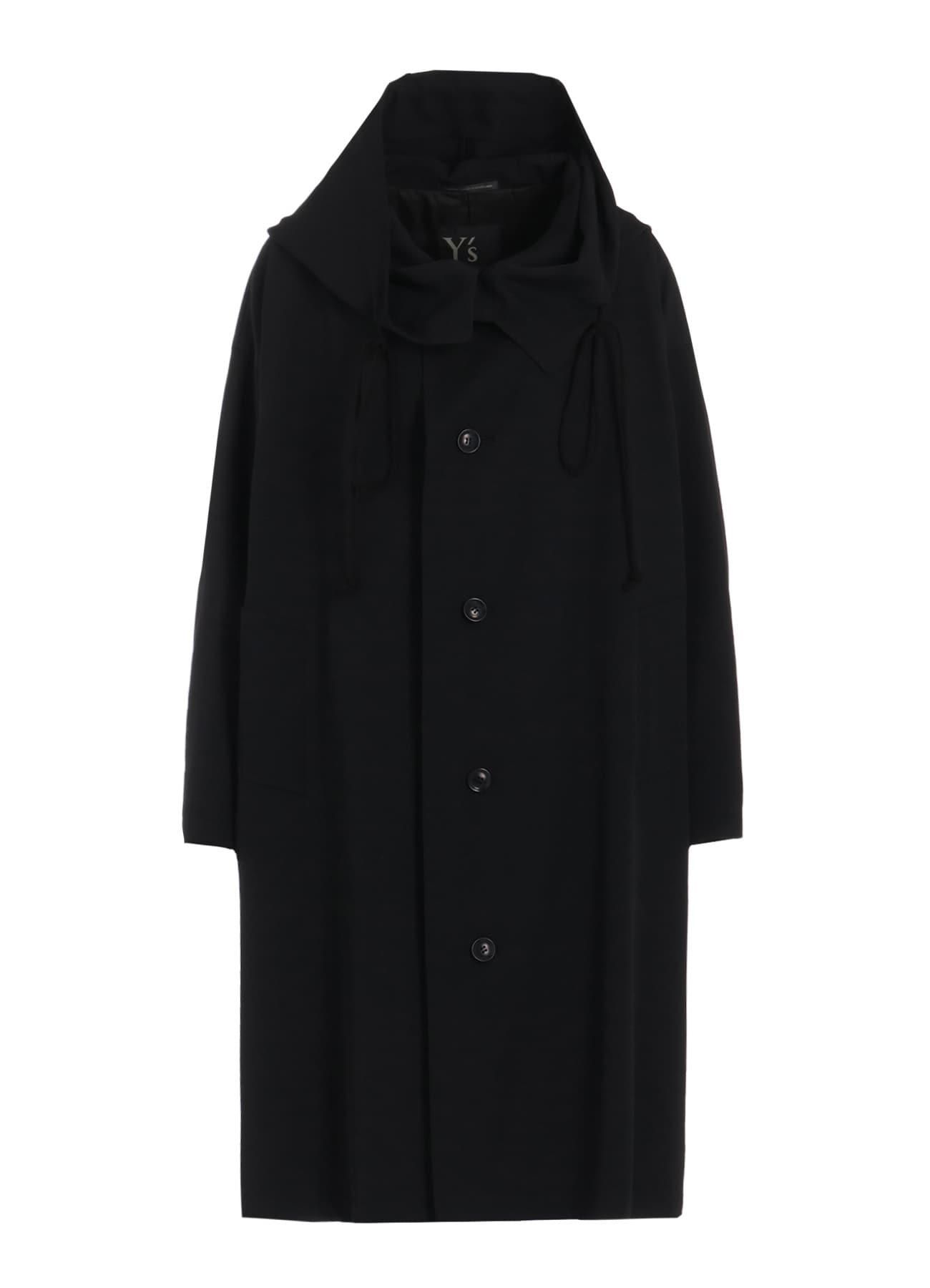 WOOL GABARDINE BIG HOODIE COAT