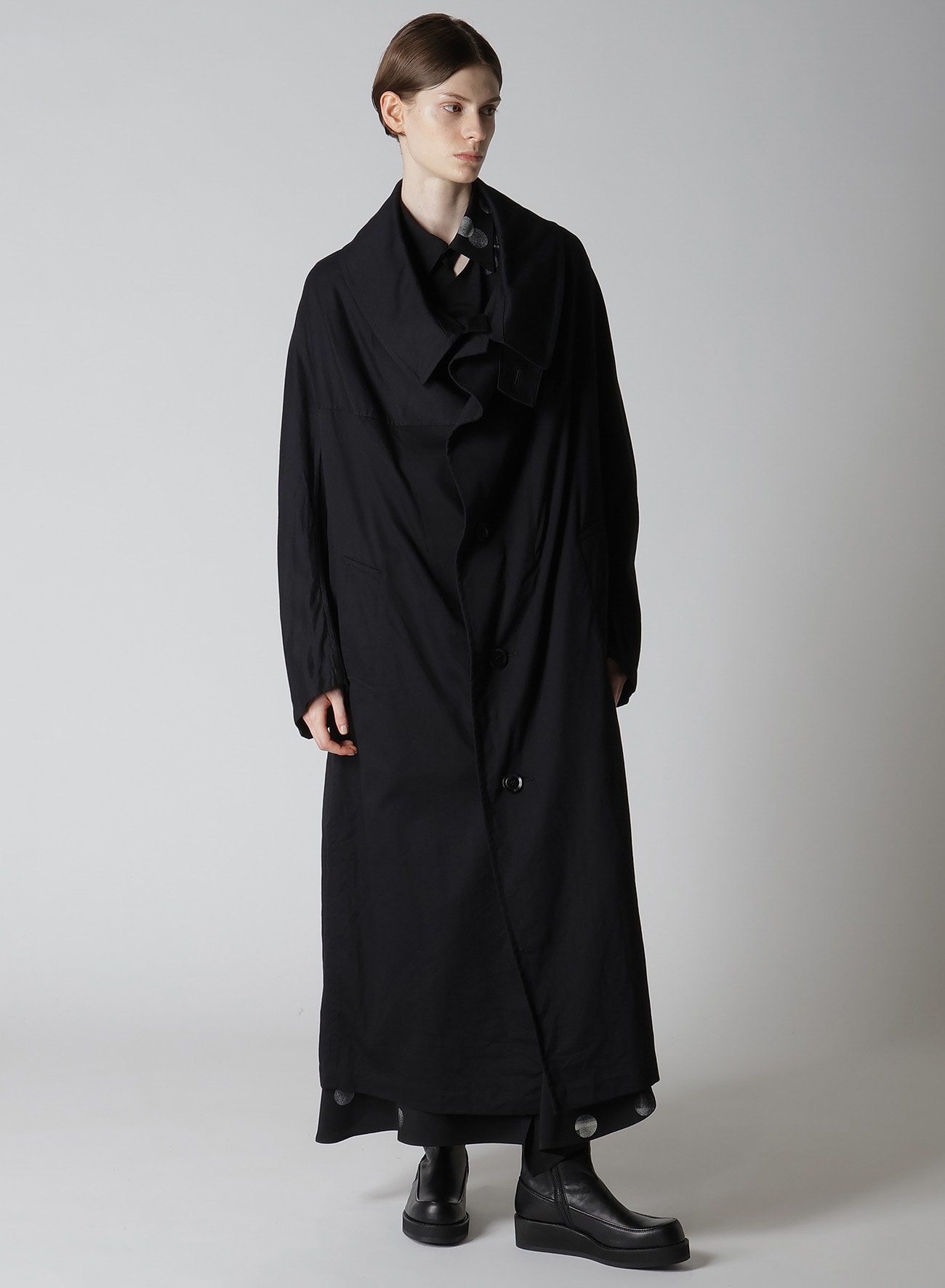 [Y's BORN PRODUCT] COTTON TWILL LONG CAPE COAT