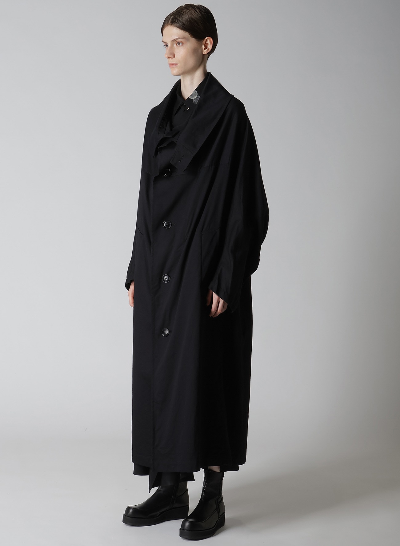 [Y's BORN PRODUCT] COTTON TWILL LONG CAPE COAT