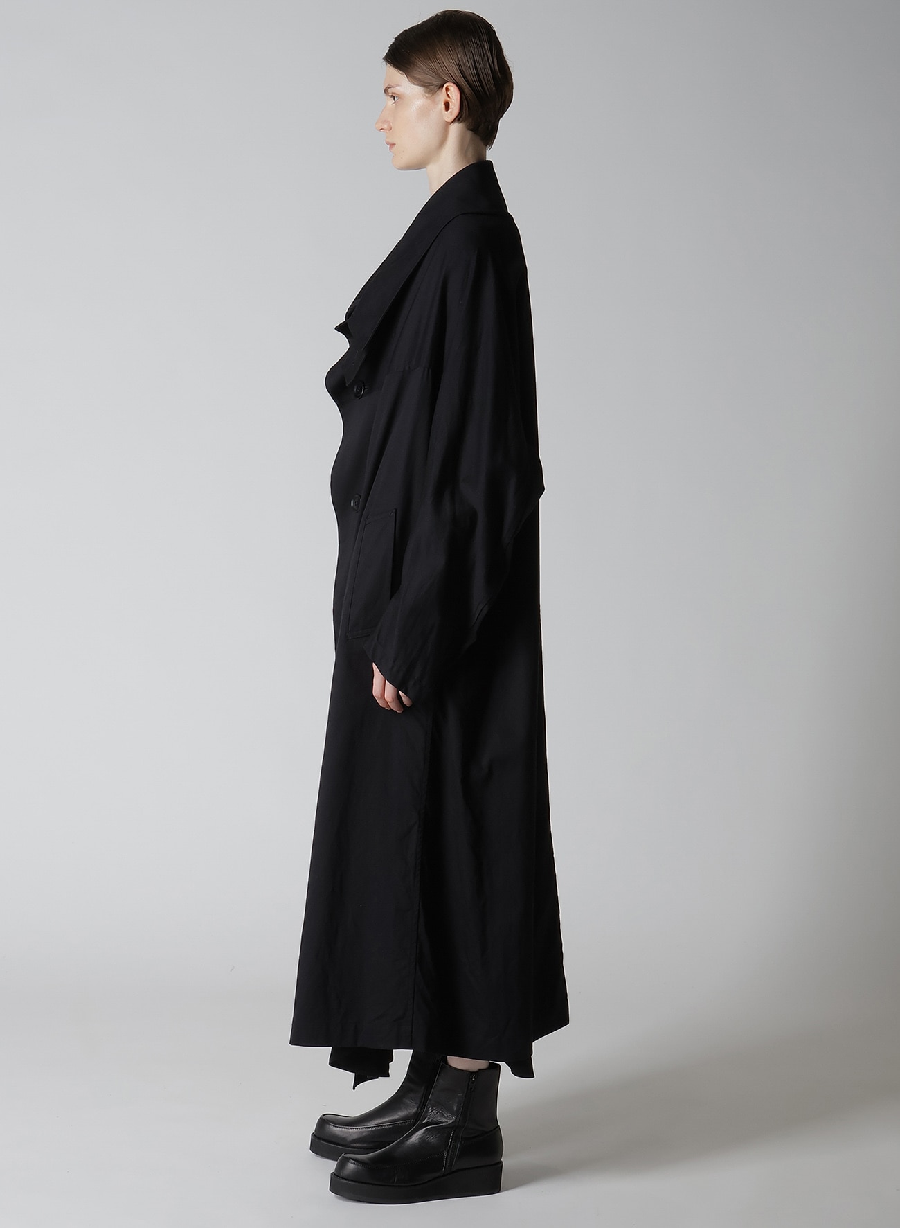 [Y's BORN PRODUCT] COTTON TWILL LONG CAPE COAT