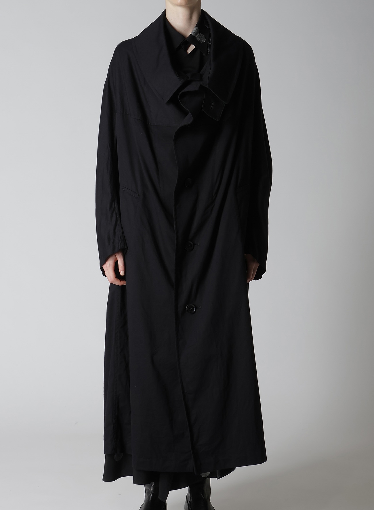 [Y's BORN PRODUCT] COTTON TWILL LONG CAPE COAT