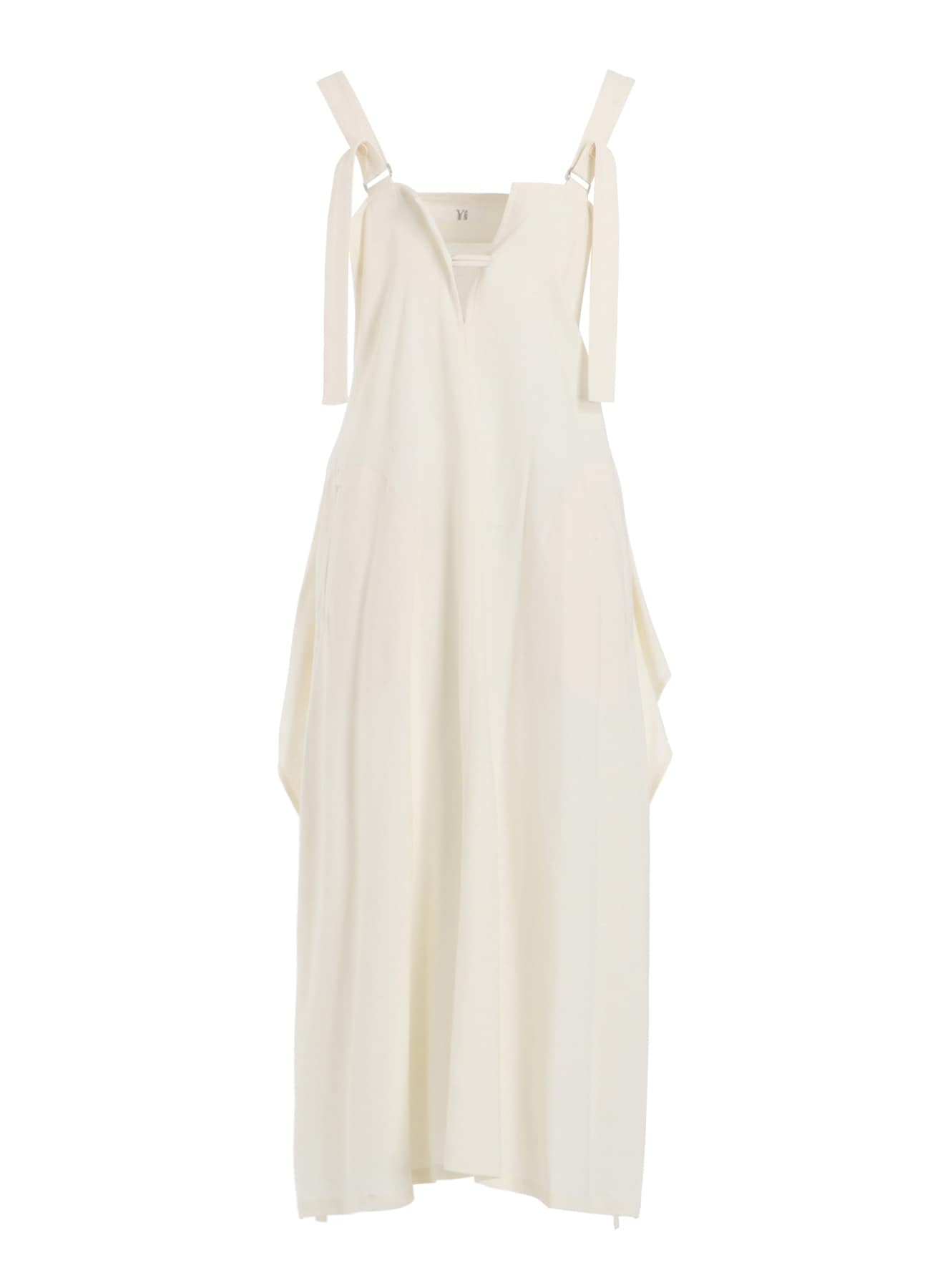 RY/LI CANVAS SIDE BUTTON SHOULDER STRAP DRESS