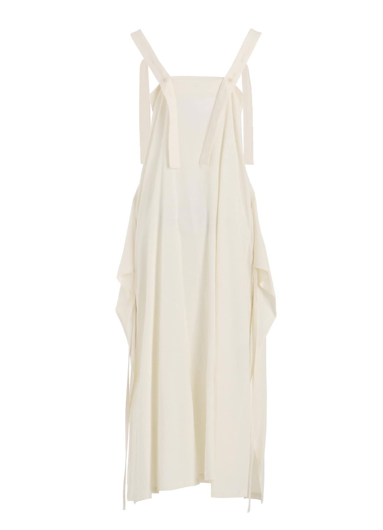 RY/LI CANVAS SIDE BUTTON SHOULDER STRAP DRESS