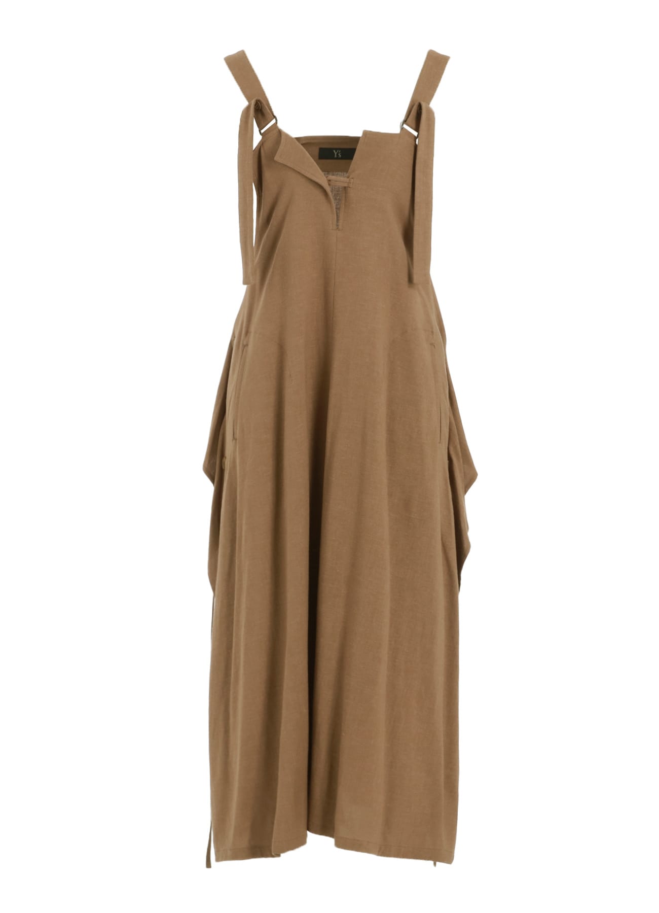 RY/LI CANVAS SIDE BUTTON SHOULDER STRAP DRESS