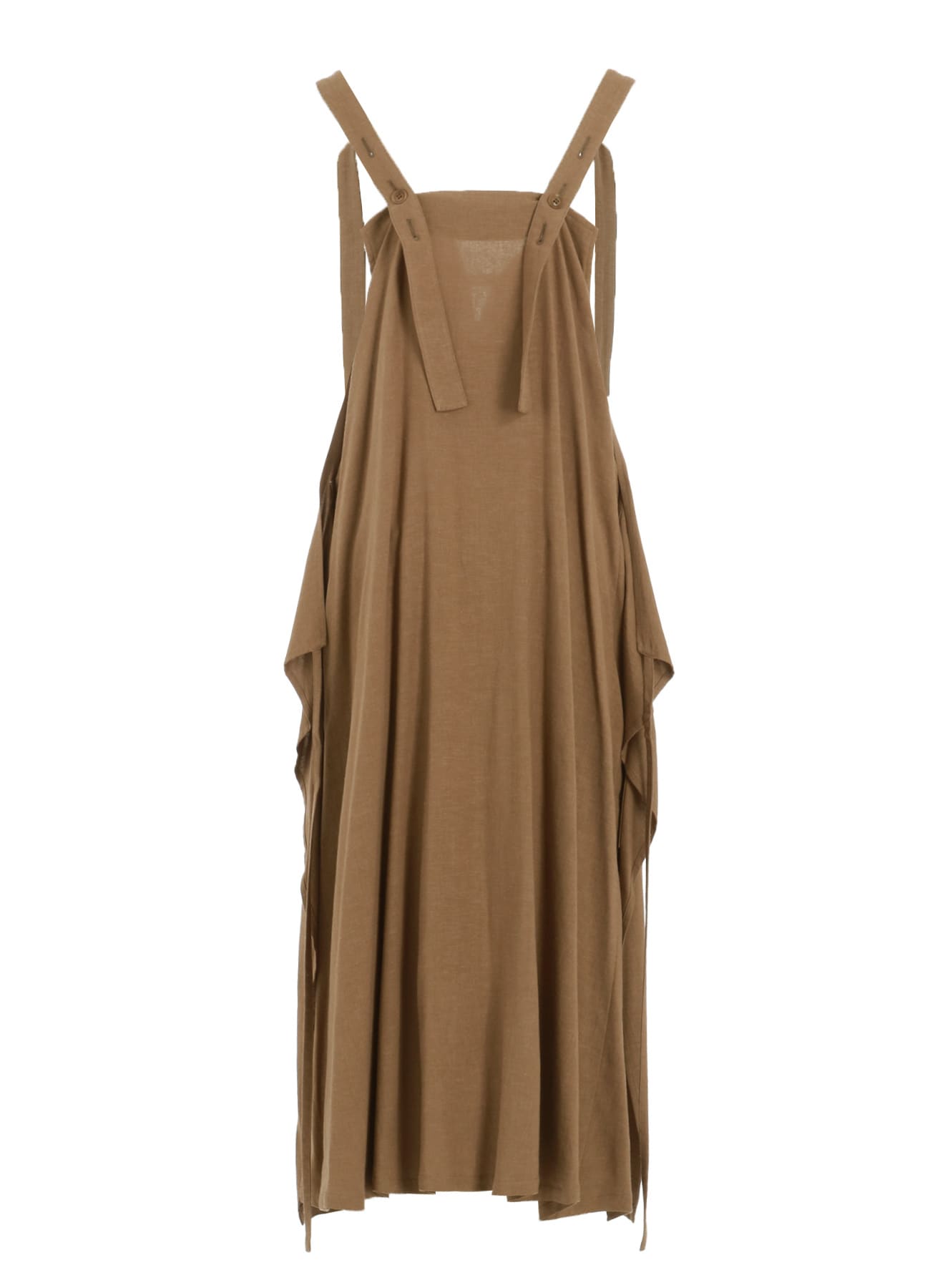 RY/LI CANVAS SIDE BUTTON SHOULDER STRAP DRESS