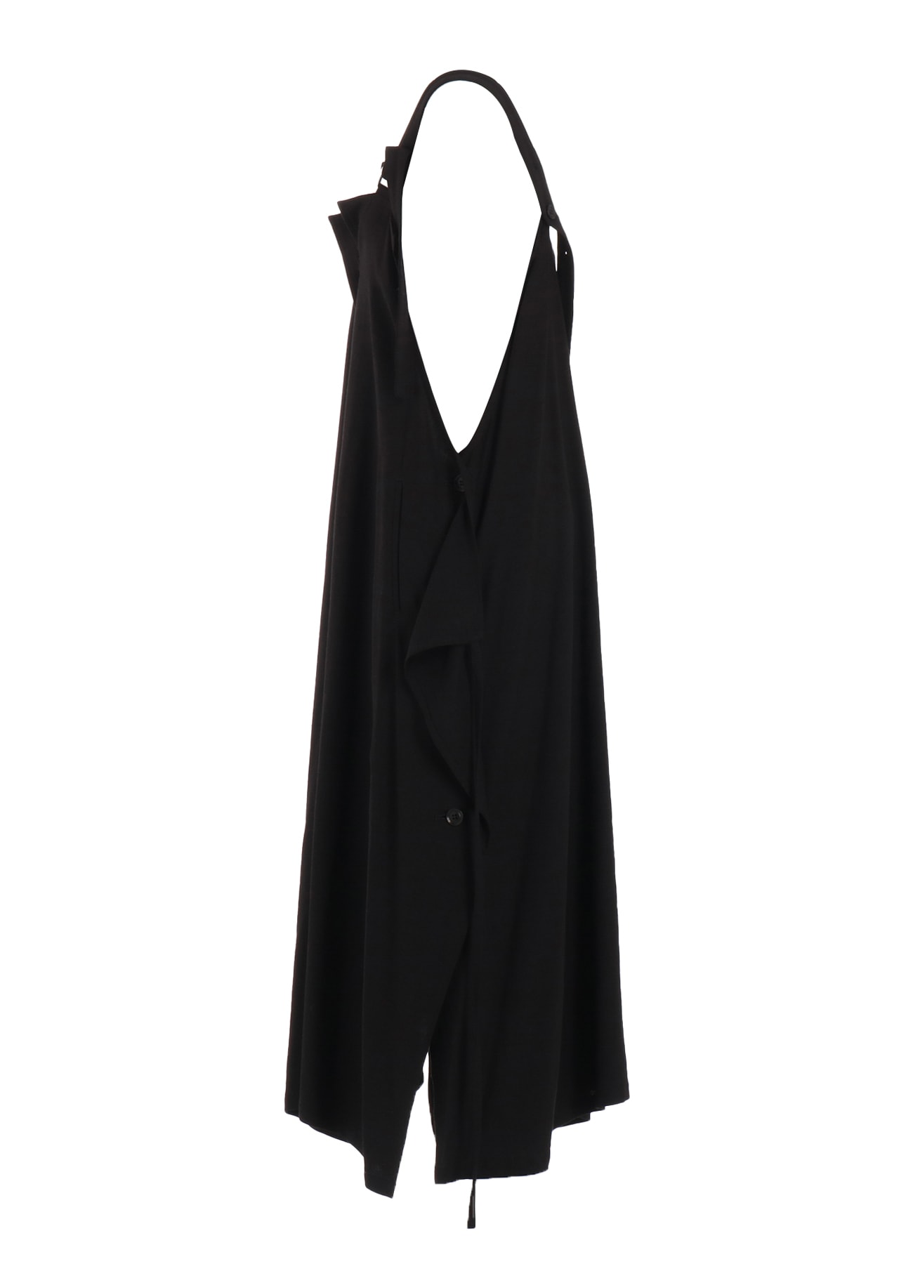 RY/LI CANVAS SIDE BUTTON SHOULDER STRAP DRESS