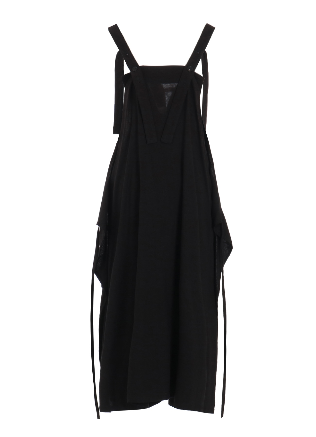 RY/LI CANVAS SIDE BUTTON SHOULDER STRAP DRESS