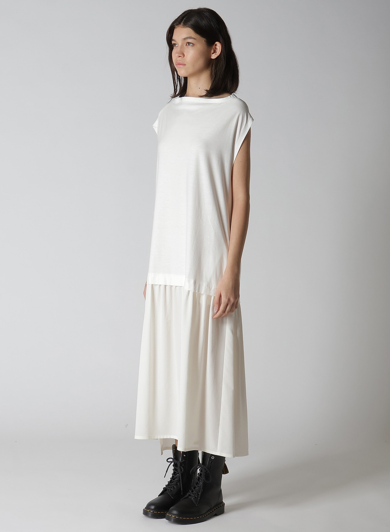 CREPE de CHINE CLOTH FRENCH SLEEVE DRESS