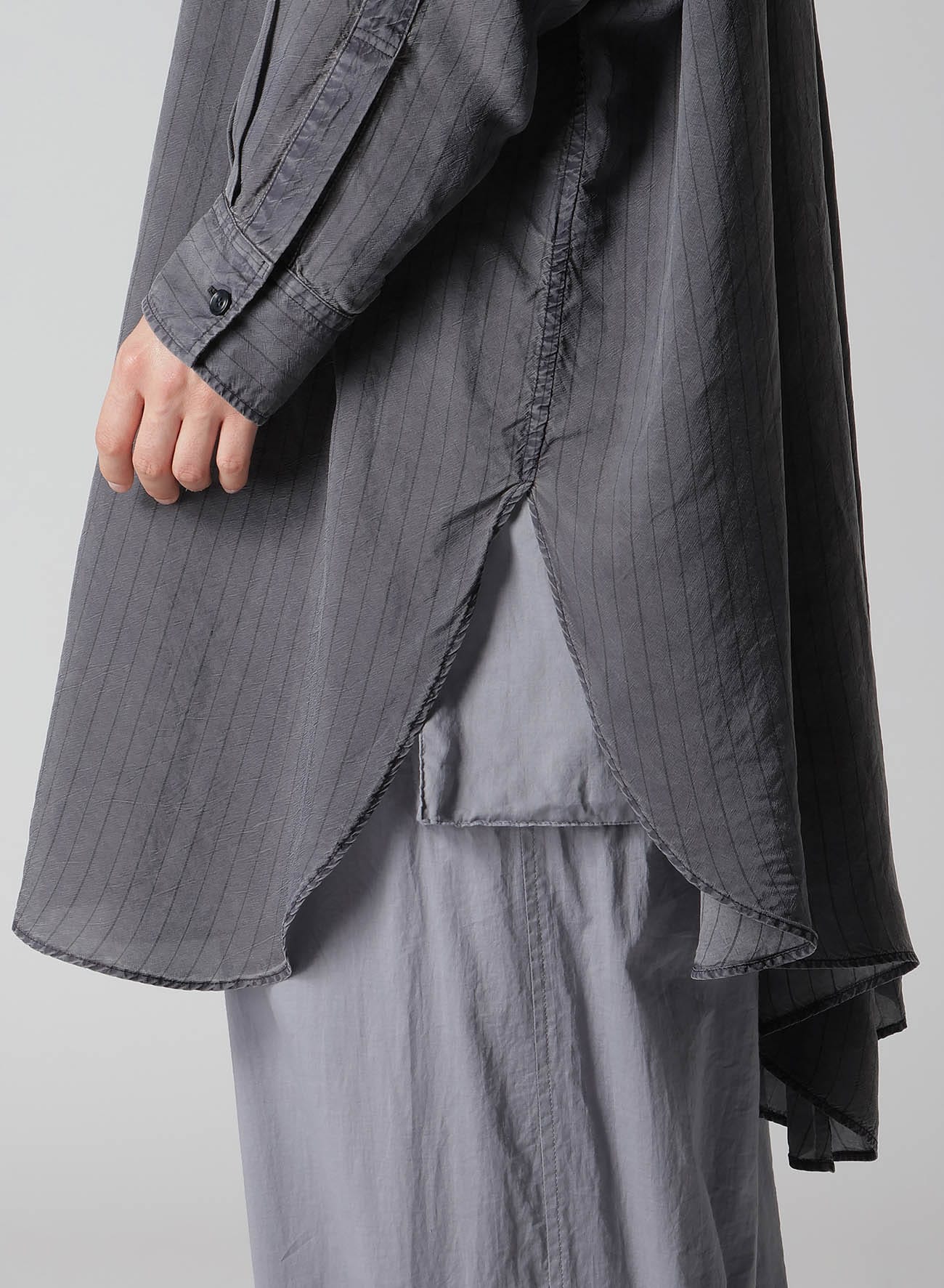 CUPRO STRIPE SHIRT DRESS WITH TIE