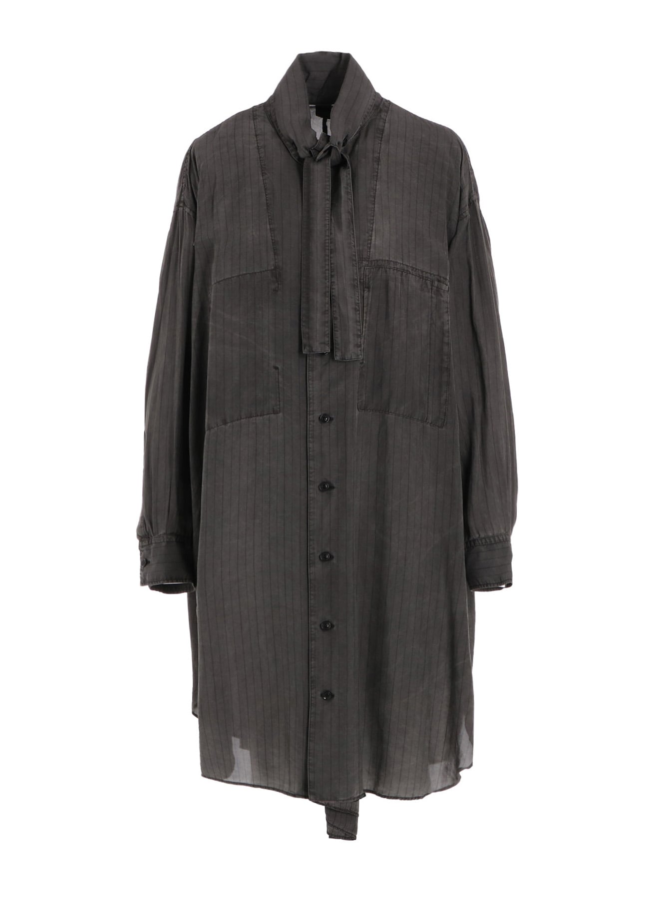 CUPRO STRIPE SHIRT DRESS WITH TIE