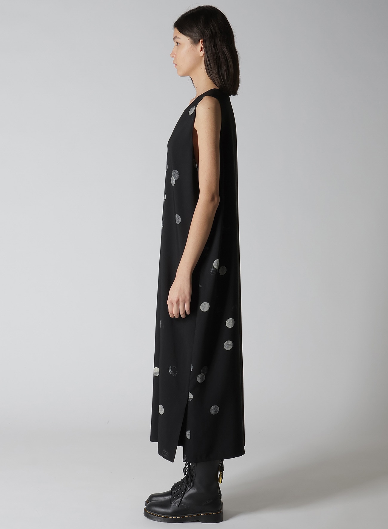 CU/RY GABARDINE DOT SLEEVE LESS DRESS