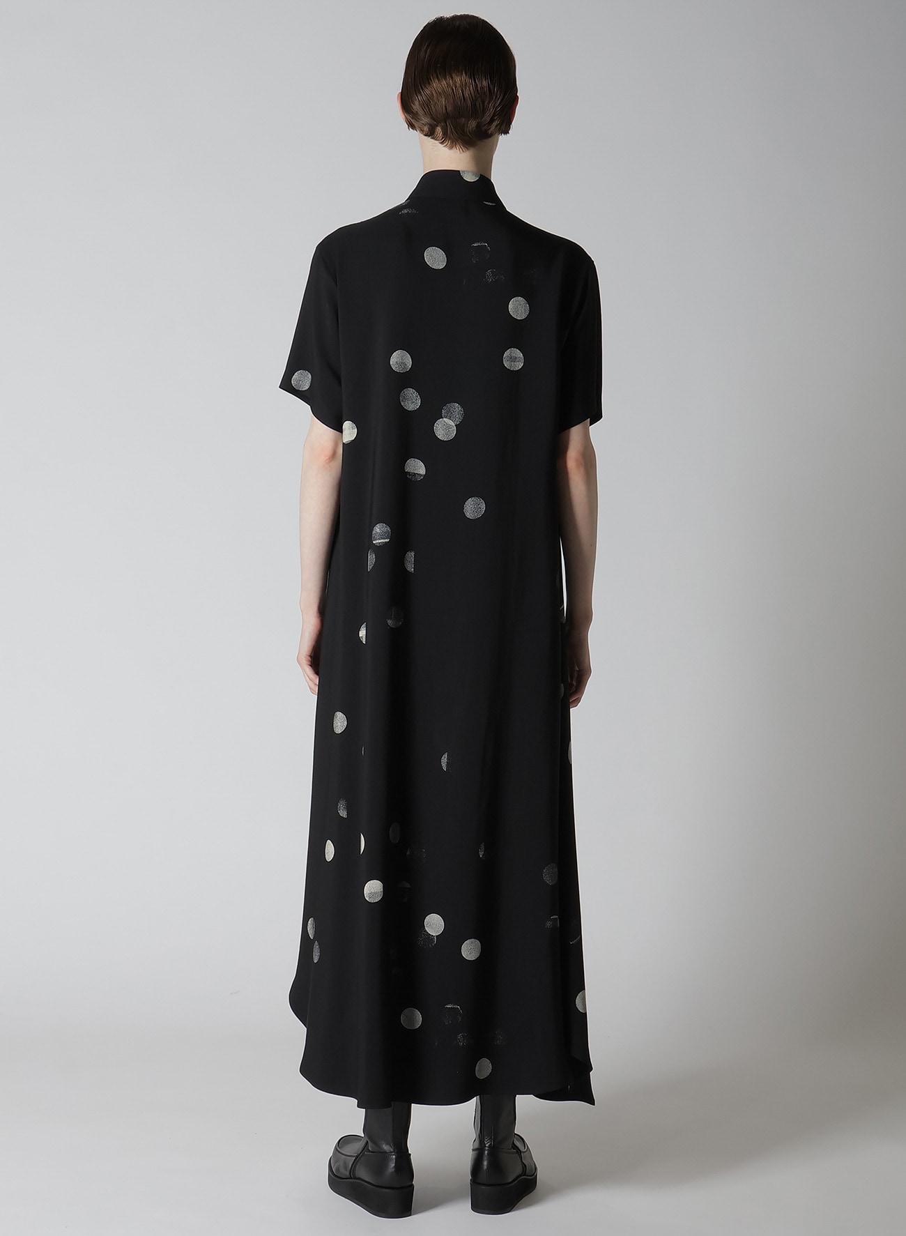 CU/RY GABARDINE DOT LEFT CLOTH DRESS