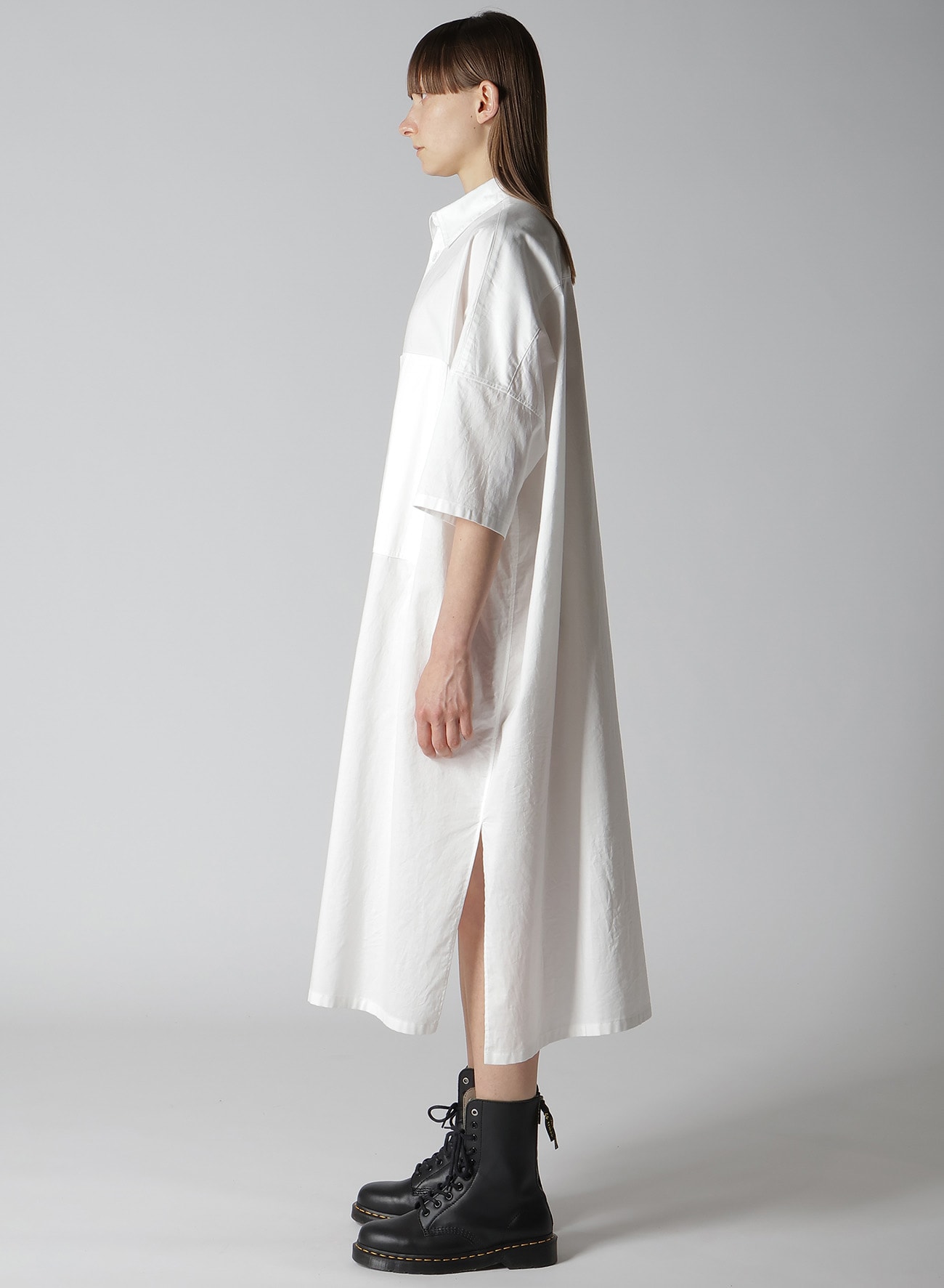 [Y's BORN PRODUCT] THIN COTTON TWILL BIG SHIRT DRESS