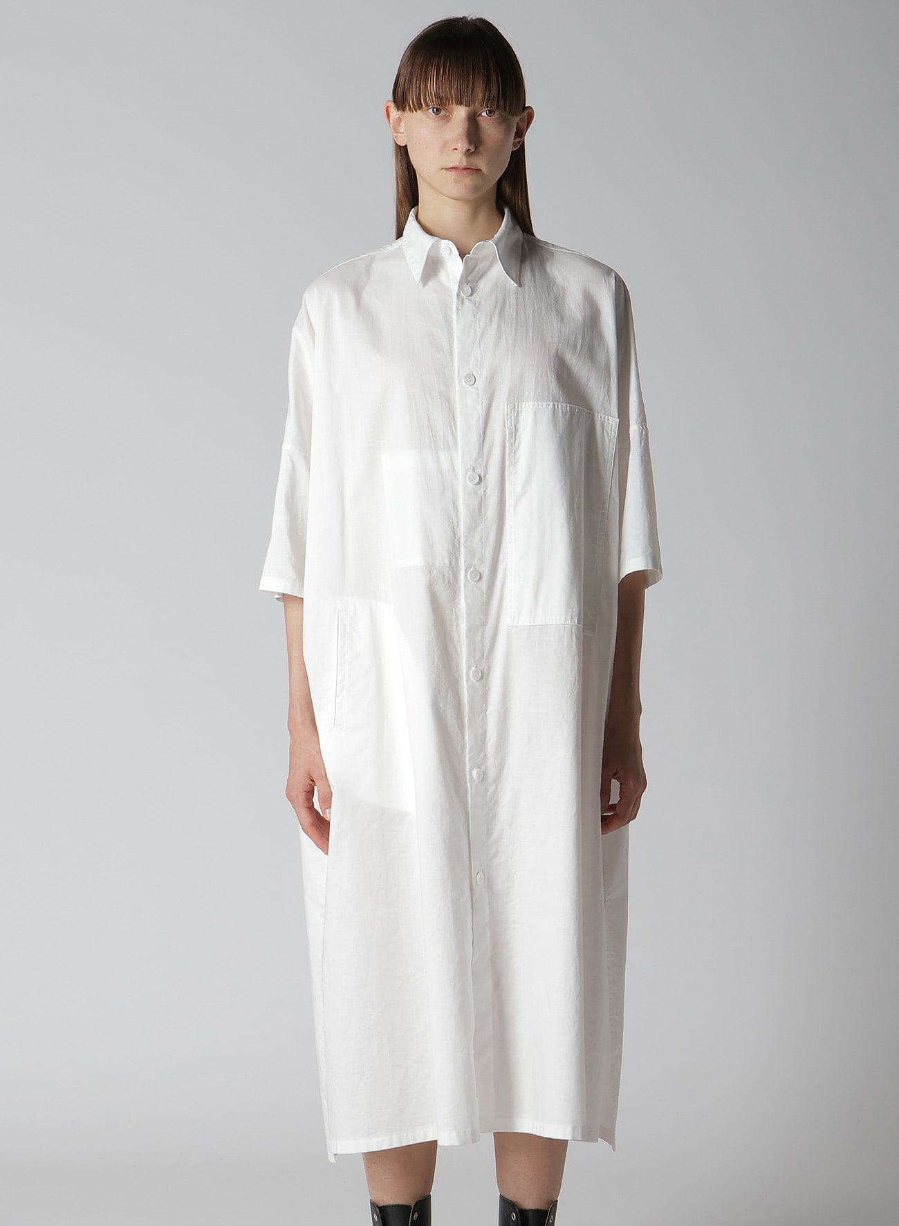 [Y's BORN PRODUCT] THIN COTTON TWILL BIG SHIRT DRESS