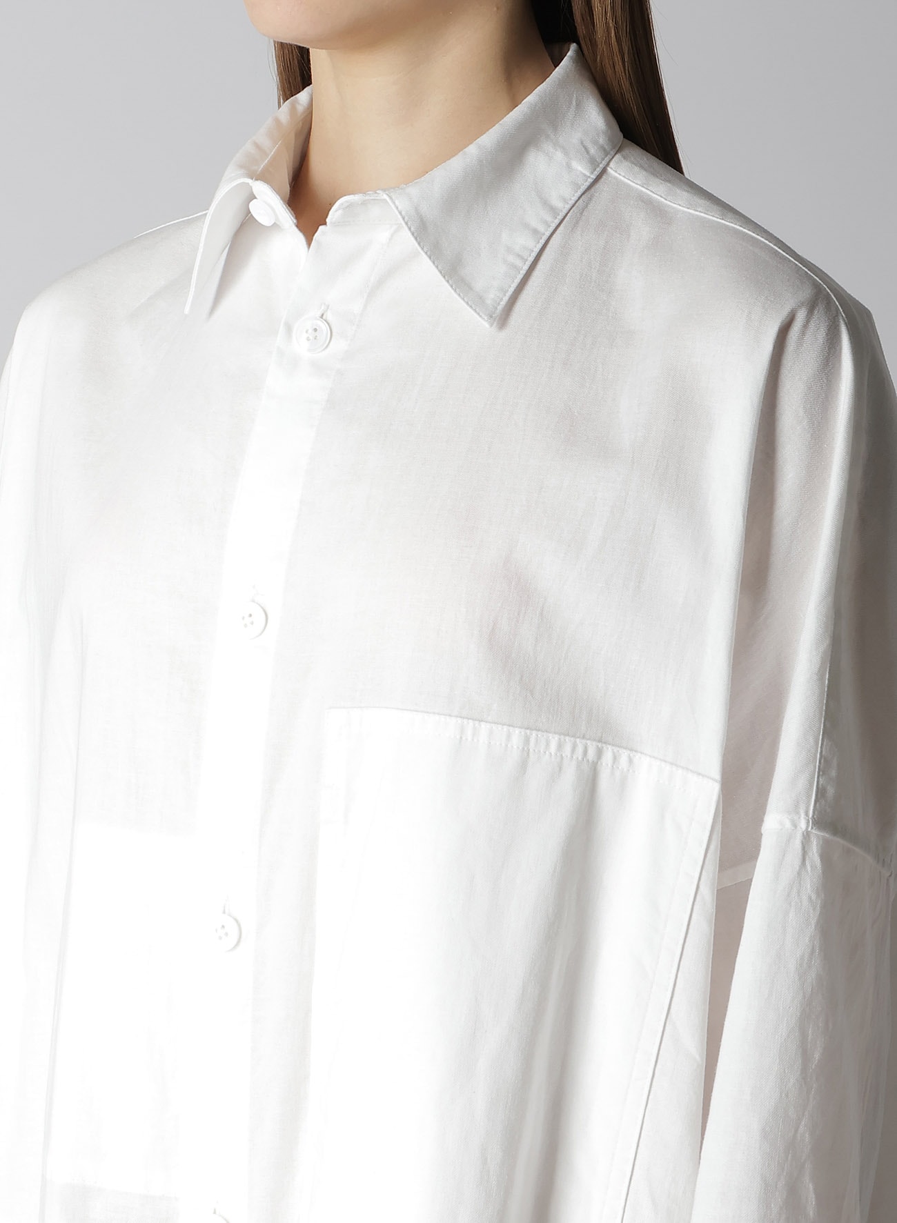 [Y's BORN PRODUCT] THIN COTTON TWILL BIG SHIRT DRESS