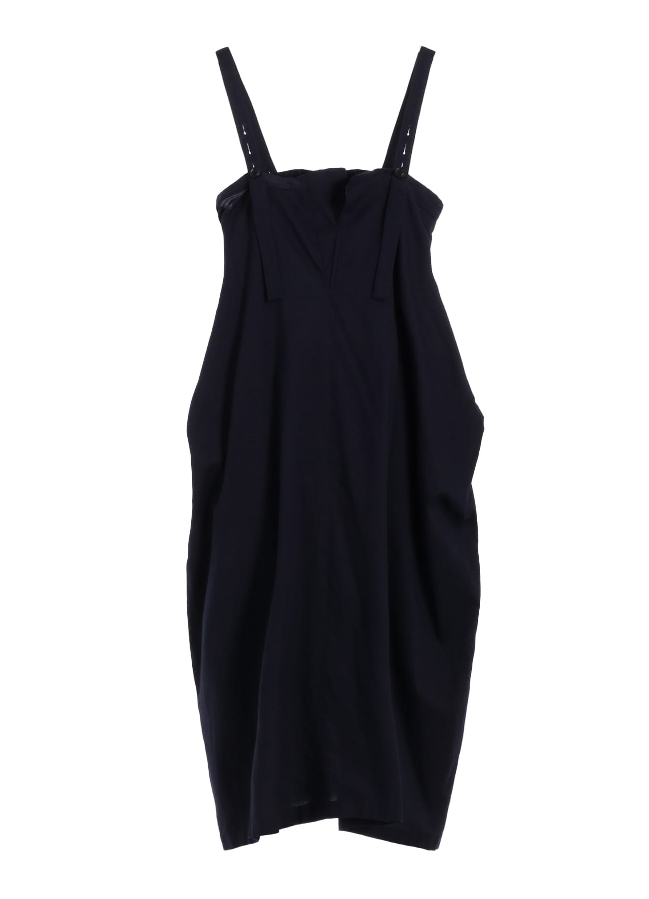 [Y's BORN PRODUCT] THIN COTTON TWILL ASYMMETERIC SHOULDER STRAP DRESS