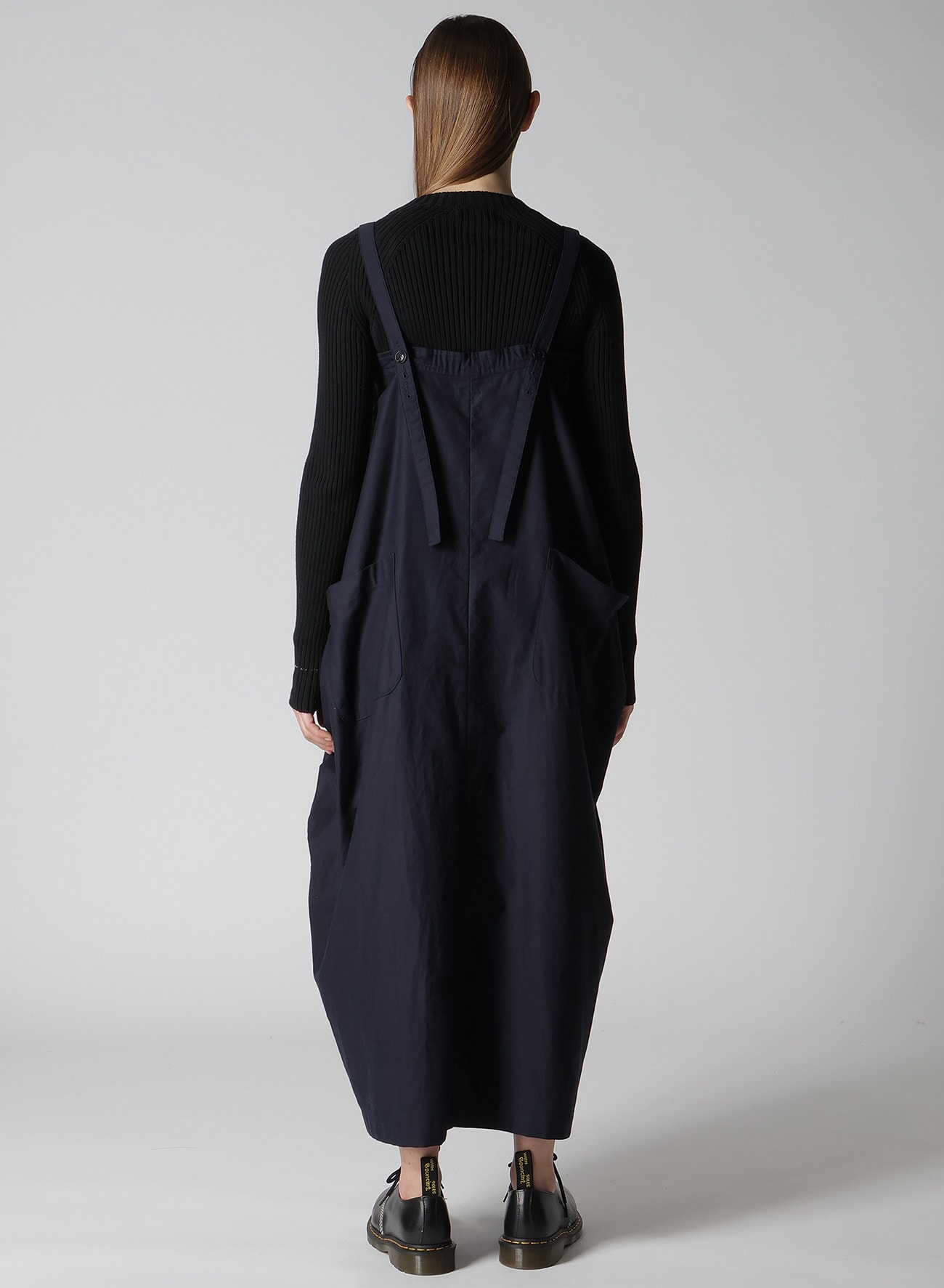 [Y's BORN PRODUCT] THIN COTTON TWILL ASYMMETERIC SHOULDER STRAP DRESS