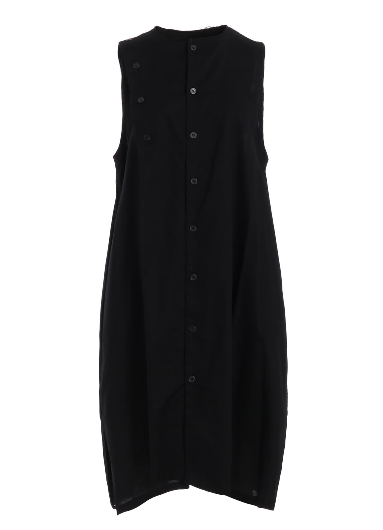 [Y's BORN PRODUCT] THIN COTTON TWILL ASYMMETERIC BUTTON DRESS