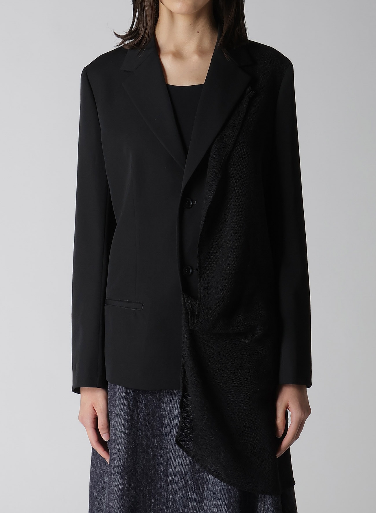 WOOL GABARDINE LEFT DOUBLED JACKET