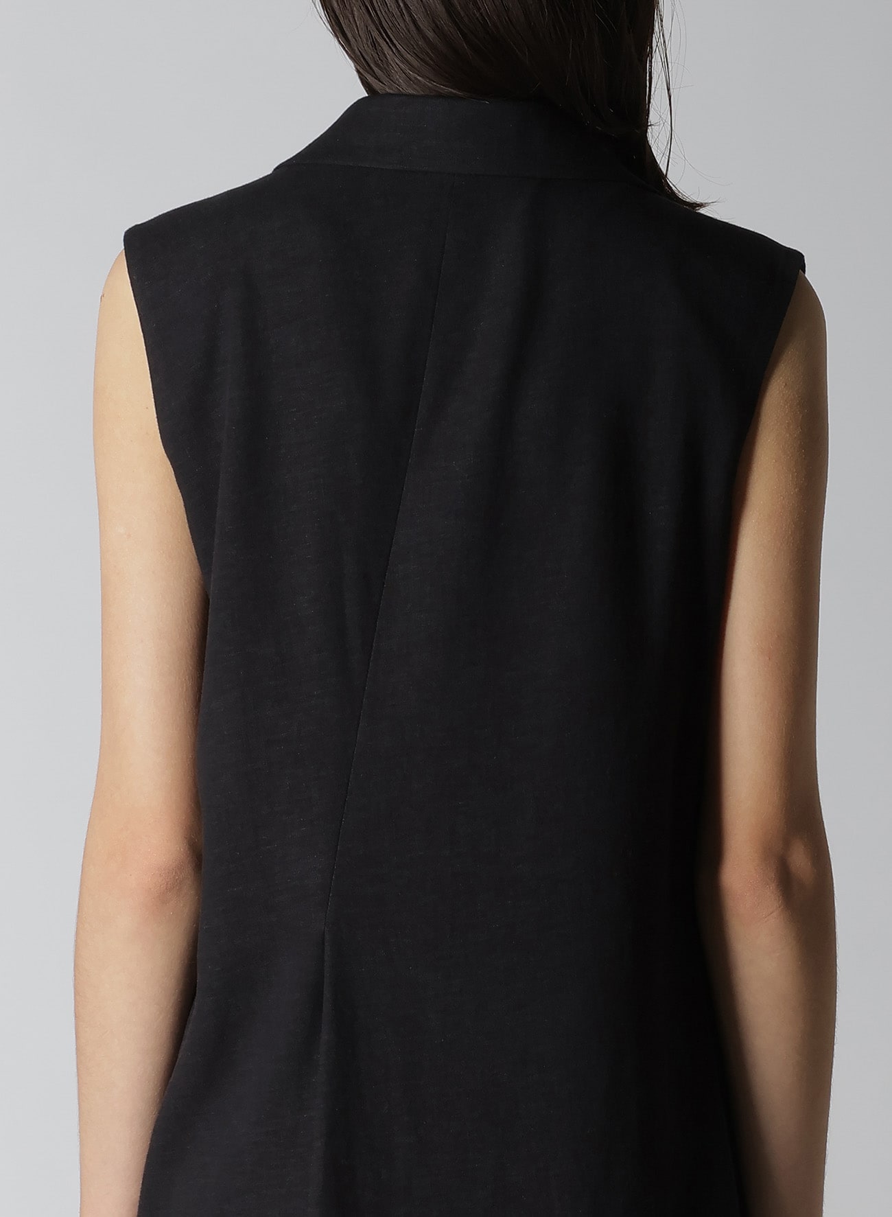 RY/LI CANVAS SLEEVELESS ASYMMETERIC JACKET