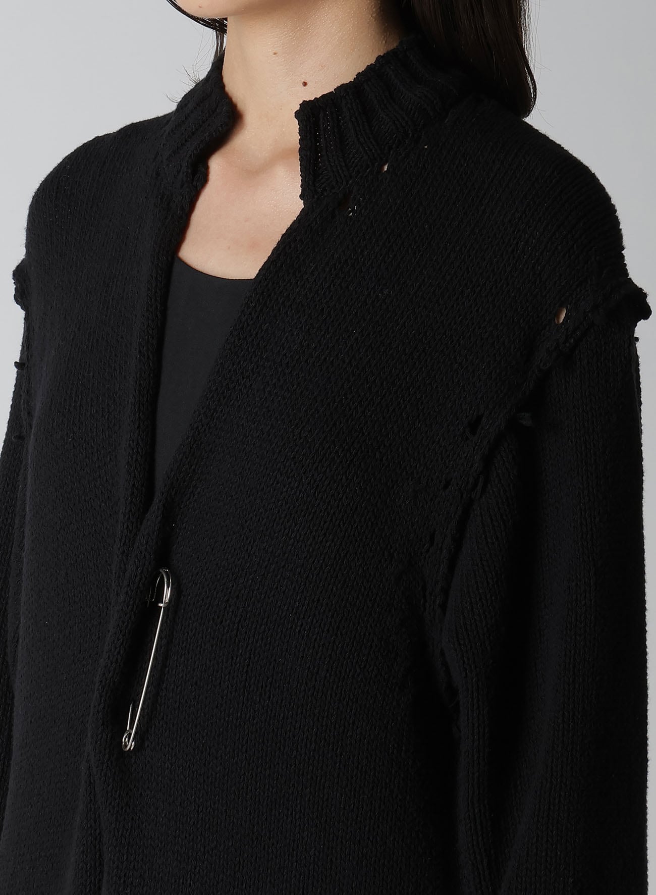 BROAD STITCH JERSEY LINKING CARDIGAN