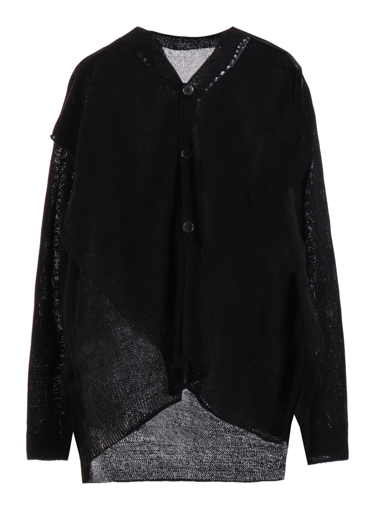 JERSEY BROAD STITCH ASYMMETRIC MIDDLE CARDIGAN