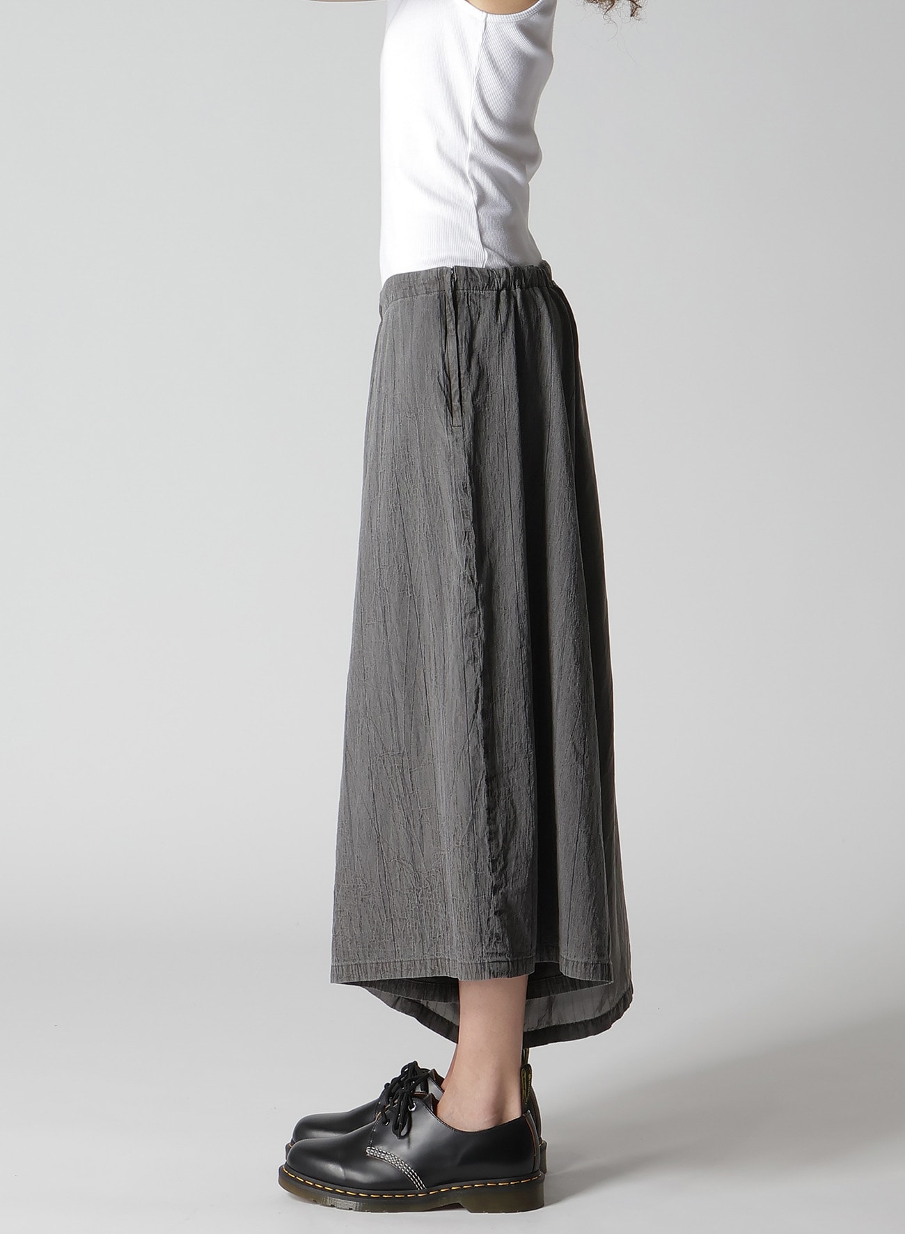 WASHER STRIPE ASYMMETRIC WAIST STRING PANTS