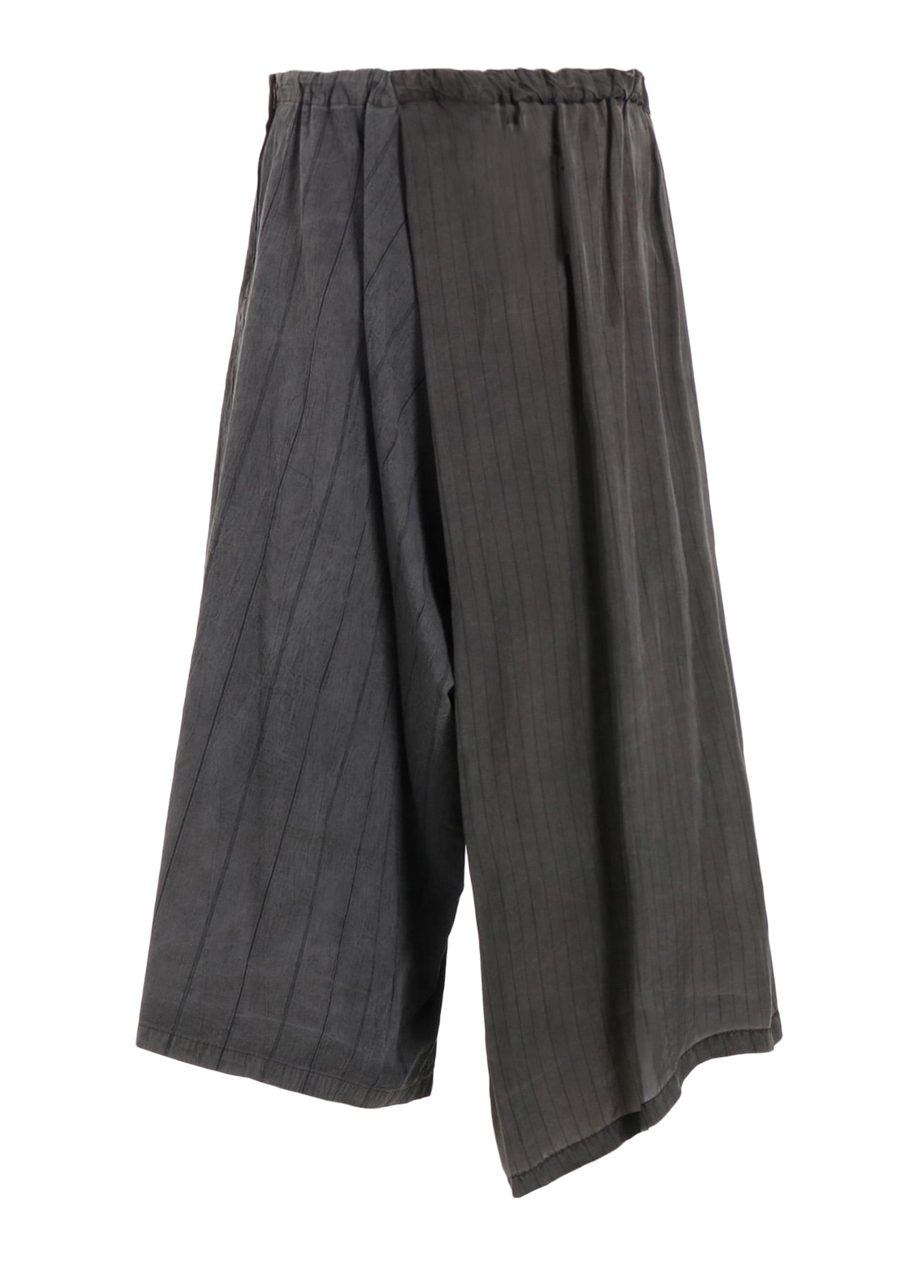 WASHER STRIPE ASYMMETRIC WAIST STRING PANTS