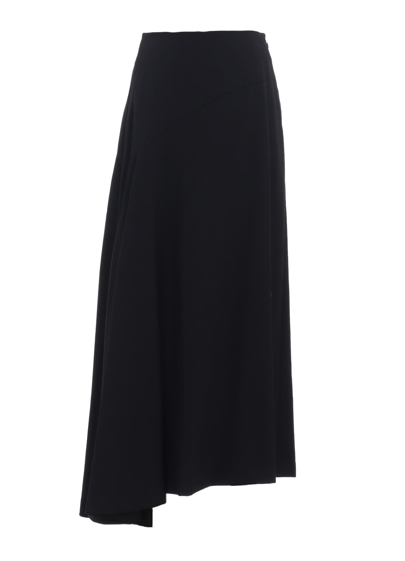 WOOL GABARDINE ASYMMETERIC FLARE SKIRT