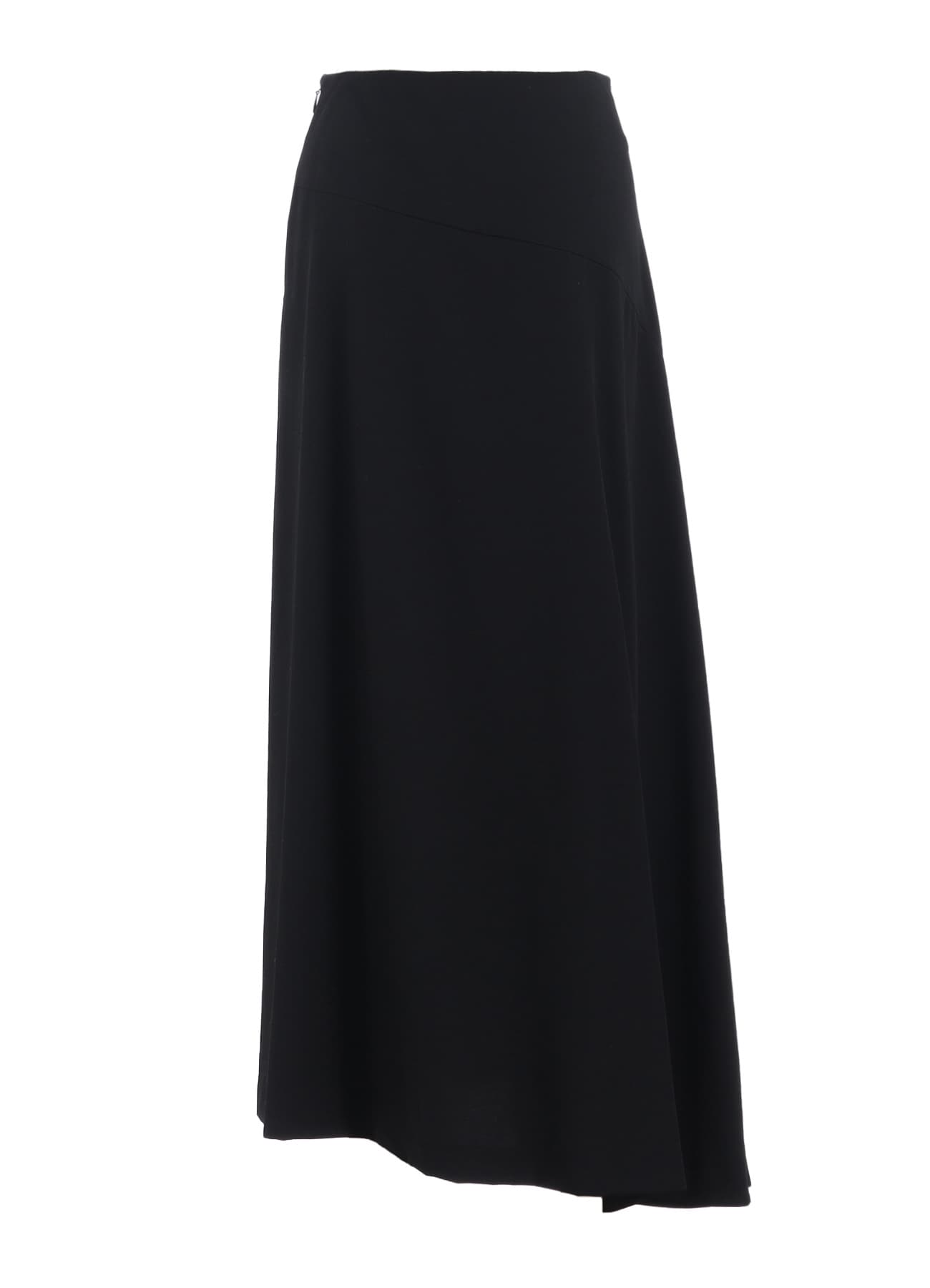 WOOL GABARDINE ASYMMETERIC FLARE SKIRT