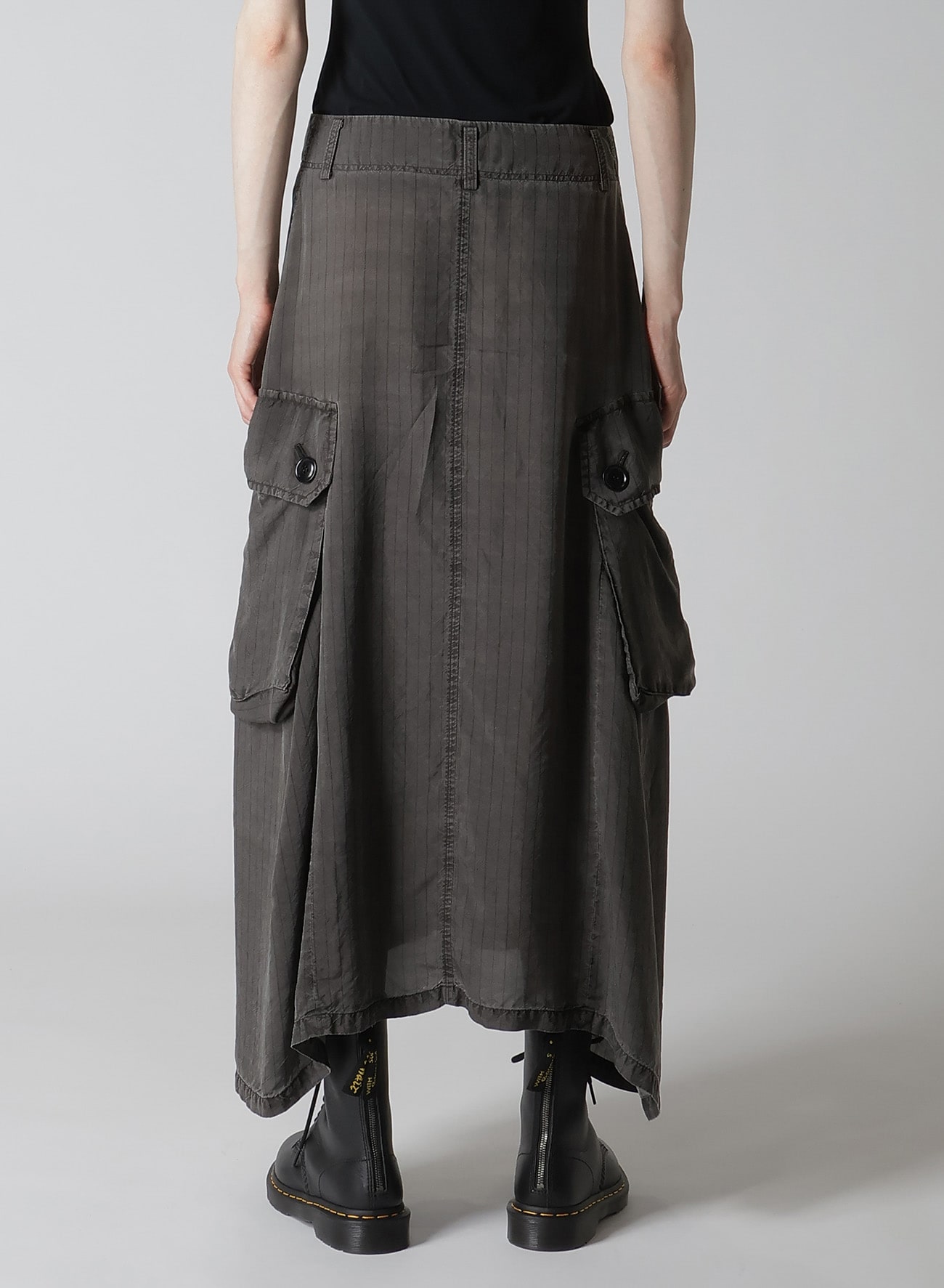 CUPRO STRIPE CARGO SKIRT