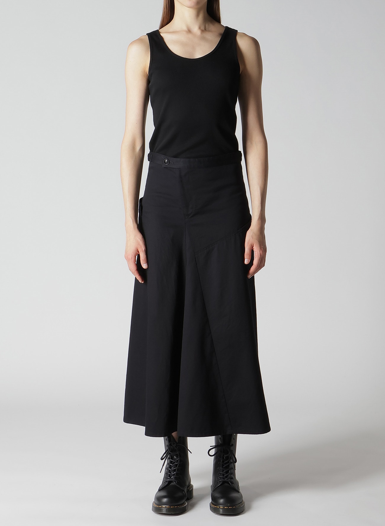 [Y's BORN PRODUCT] COTTON TWILL SKIRT WITH  GUSSET