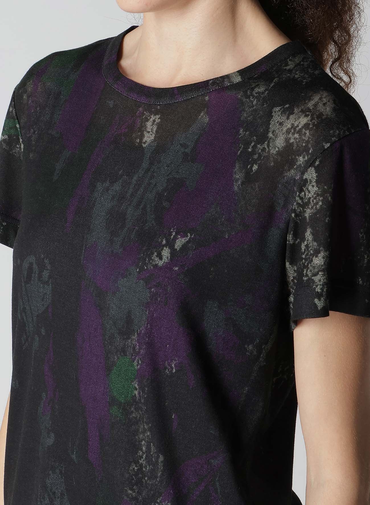 FADED PRINT HALF SLEEVE T