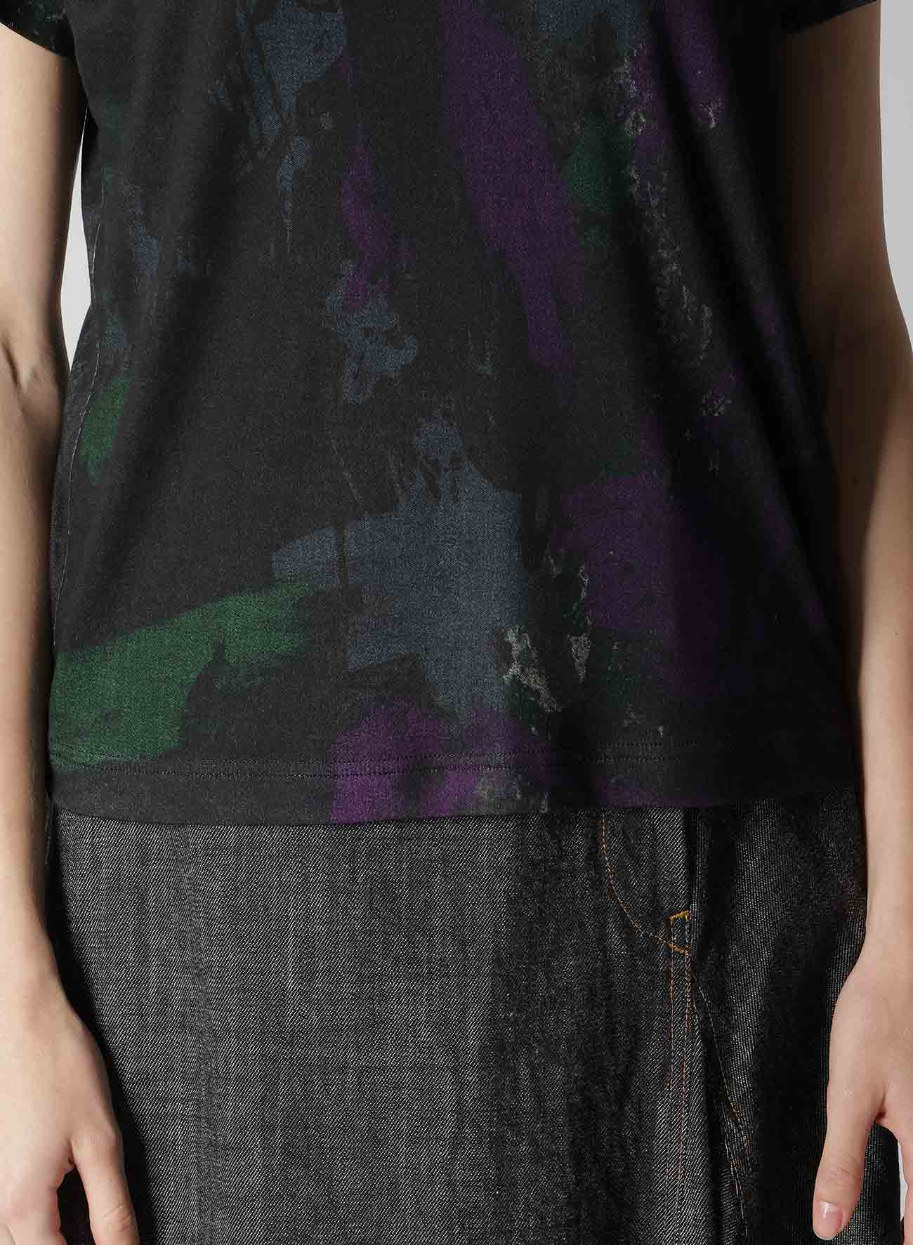 FADED PRINT HALF SLEEVE T