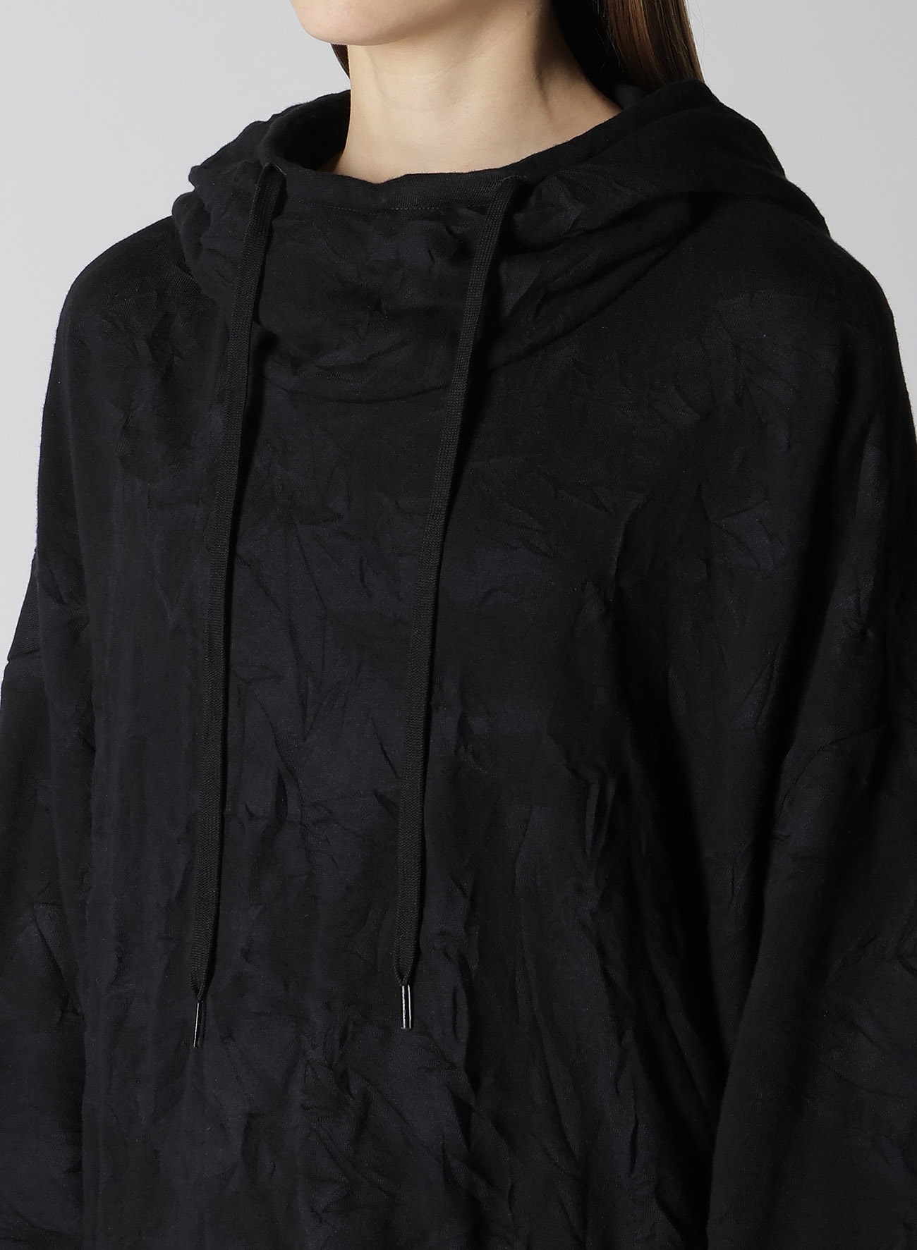 FRENCH DROPPED HEM HOODED T