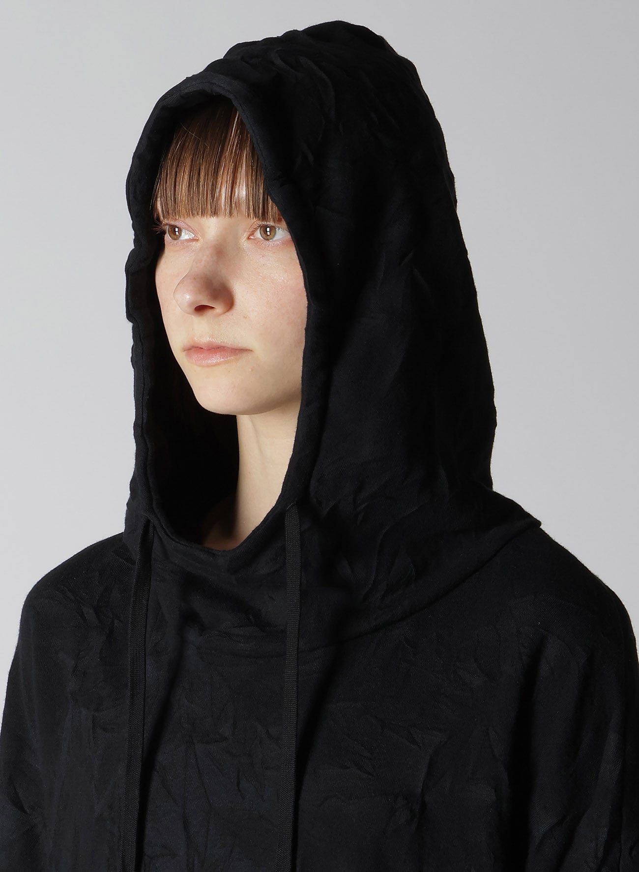 FRENCH DROPPED HEM HOODED T