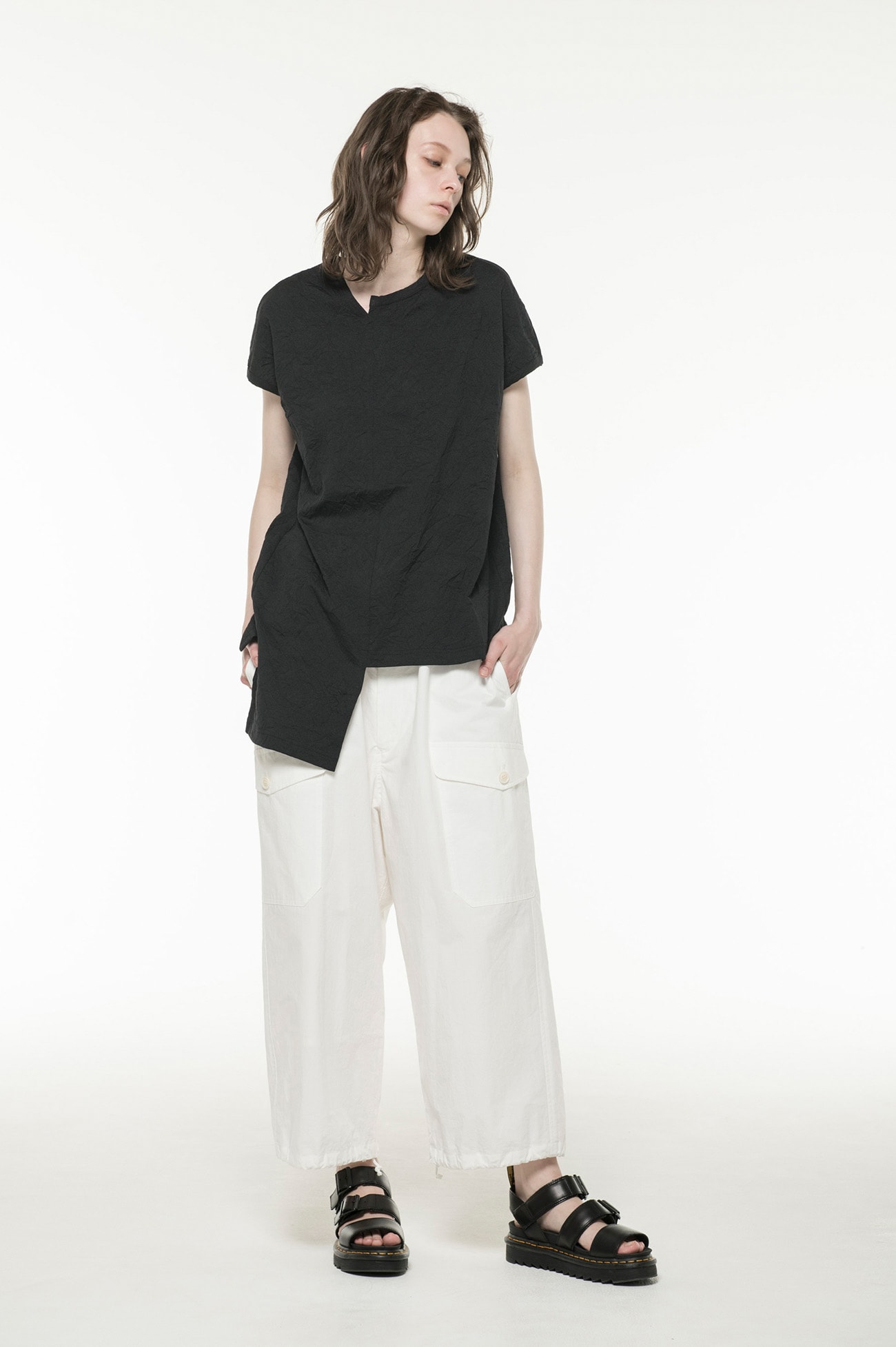 75dx60/-COTTON WRINKLE ASYMME FRENCH ST