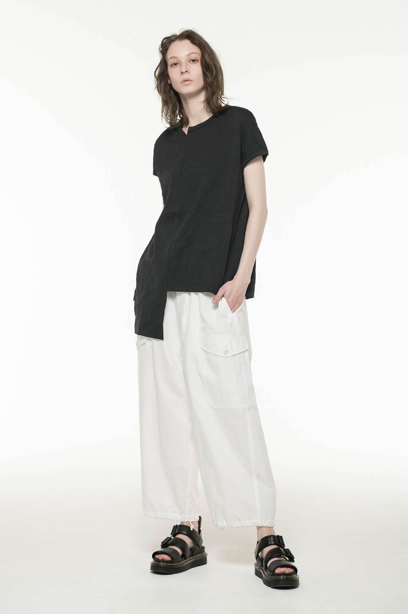 75dx60/-COTTON WRINKLE ASYMME FRENCH ST