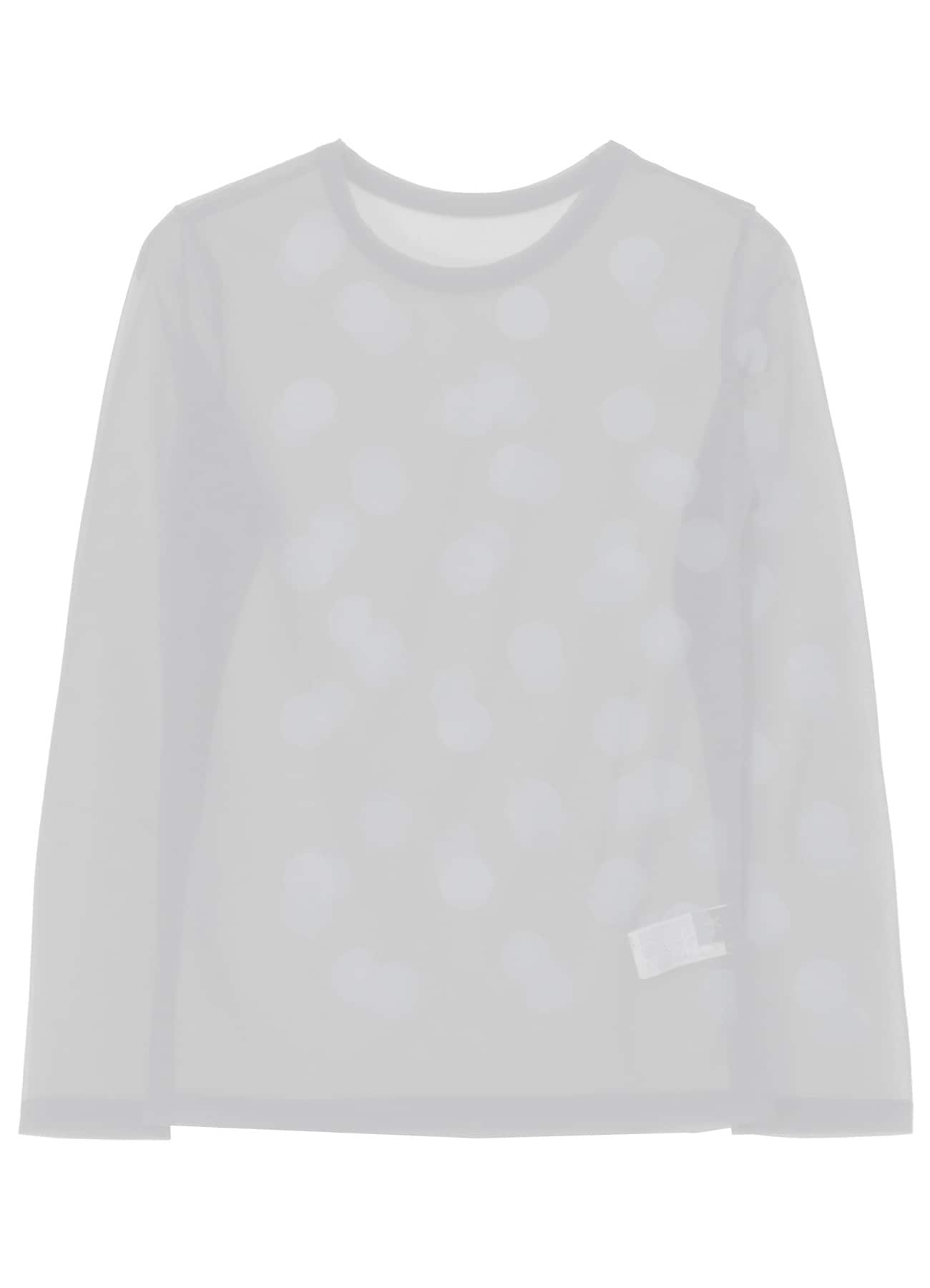 GAUZE JERSEY DOT PRINT ROUND NECK LONG SLEEVE T