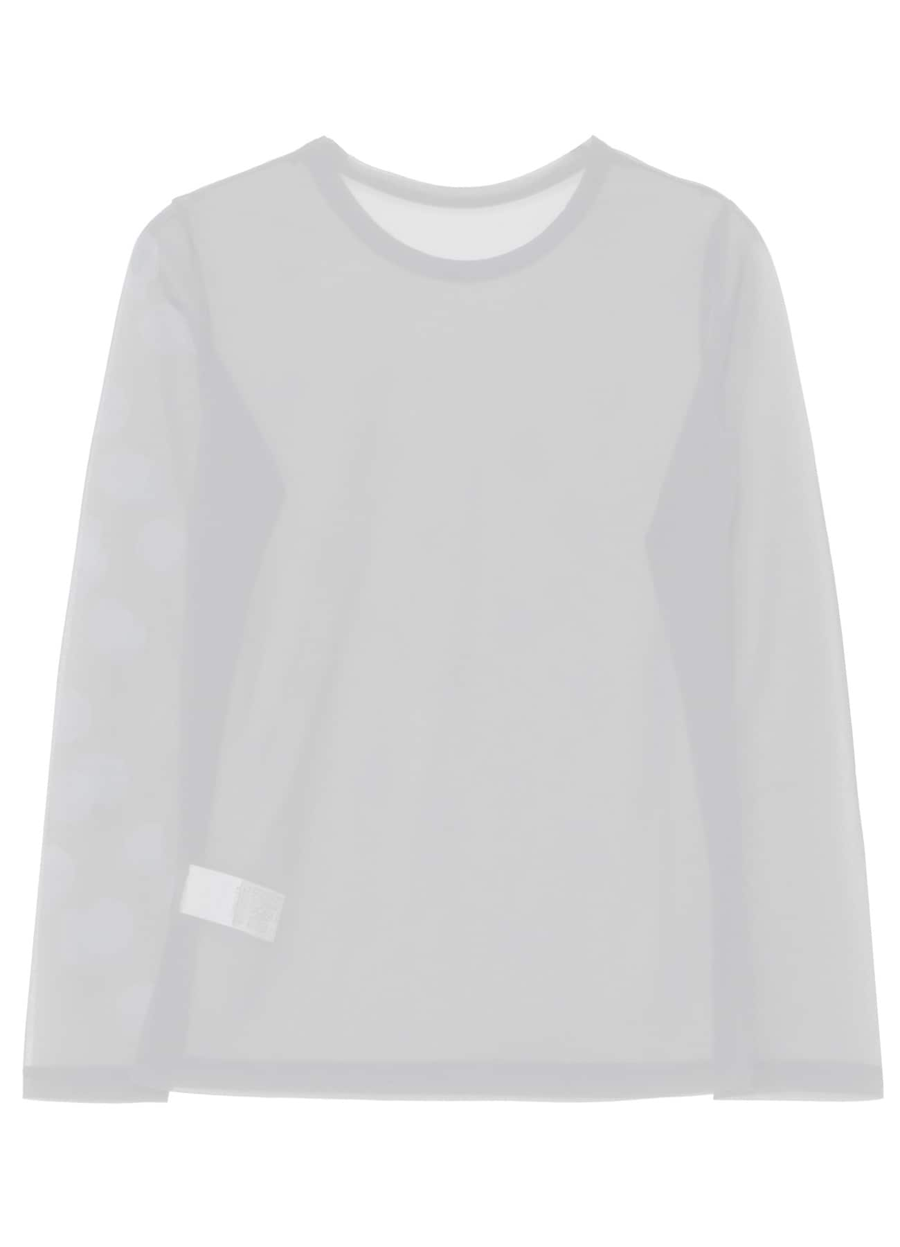 GAUZE JERSEY DOT PRINT ROUND NECK LONG SLEEVE T