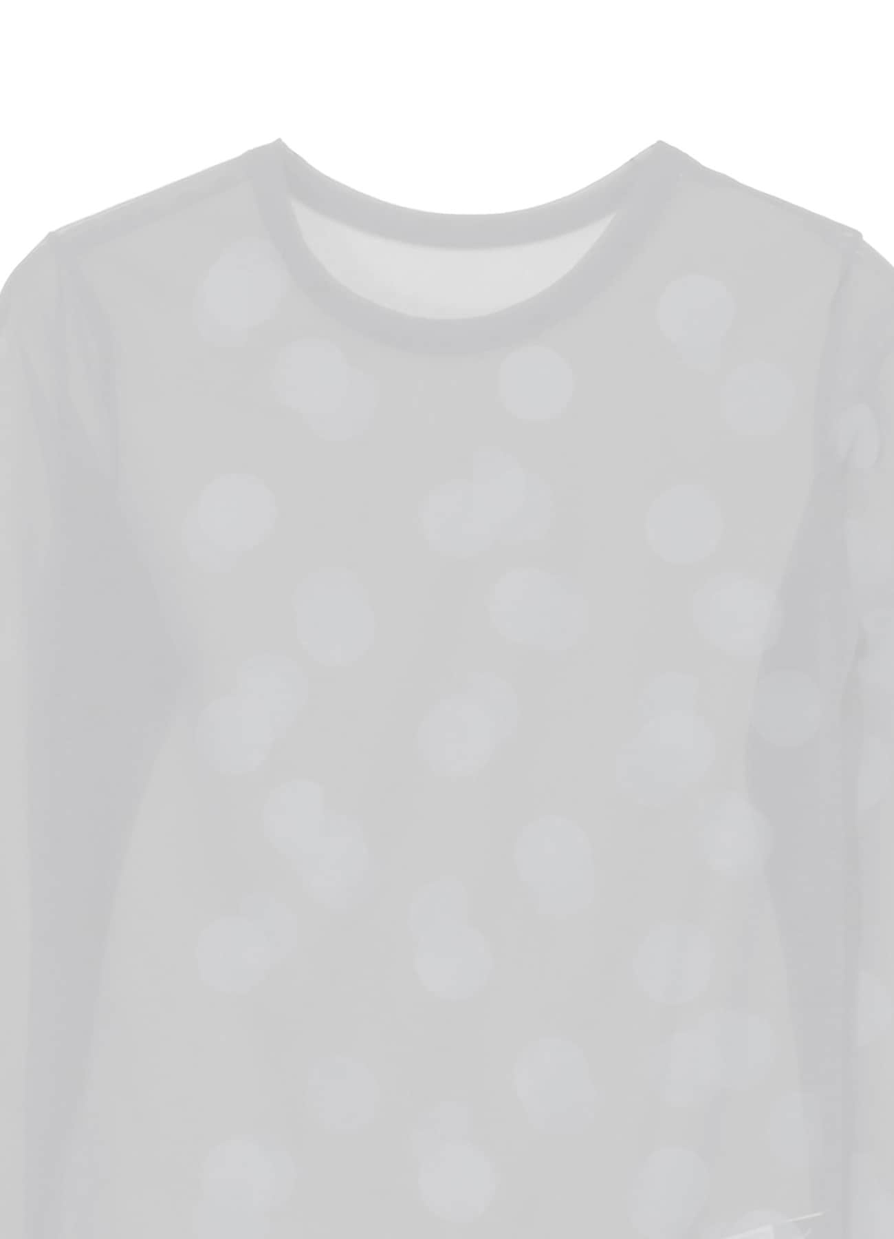 GAUZE JERSEY DOT PRINT ROUND NECK LONG SLEEVE T